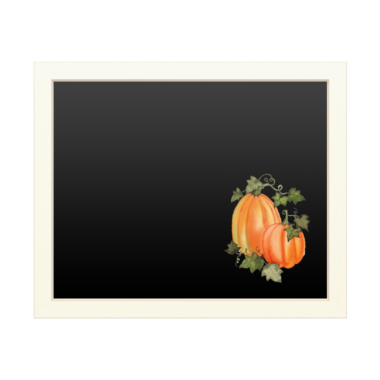16 X 20 Chalk Board With Printed Artwork - Kathleen Parr Mckenna Pumpkin And Vines I White Board - Ready To Hang Chalkboard