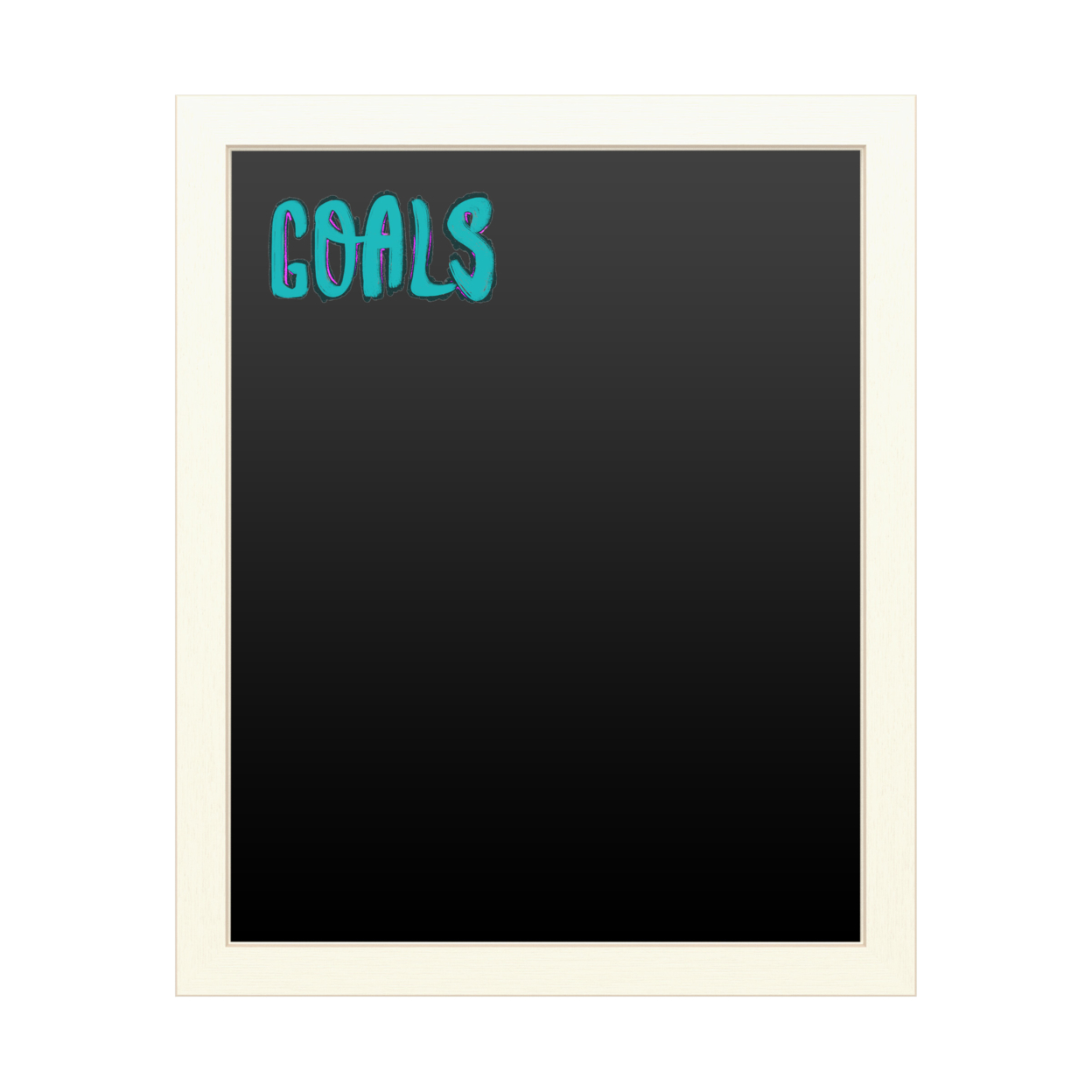 16 X 20 Chalk Board With Printed Artwork - Goals Script White Board - Ready To Hang Chalkboard