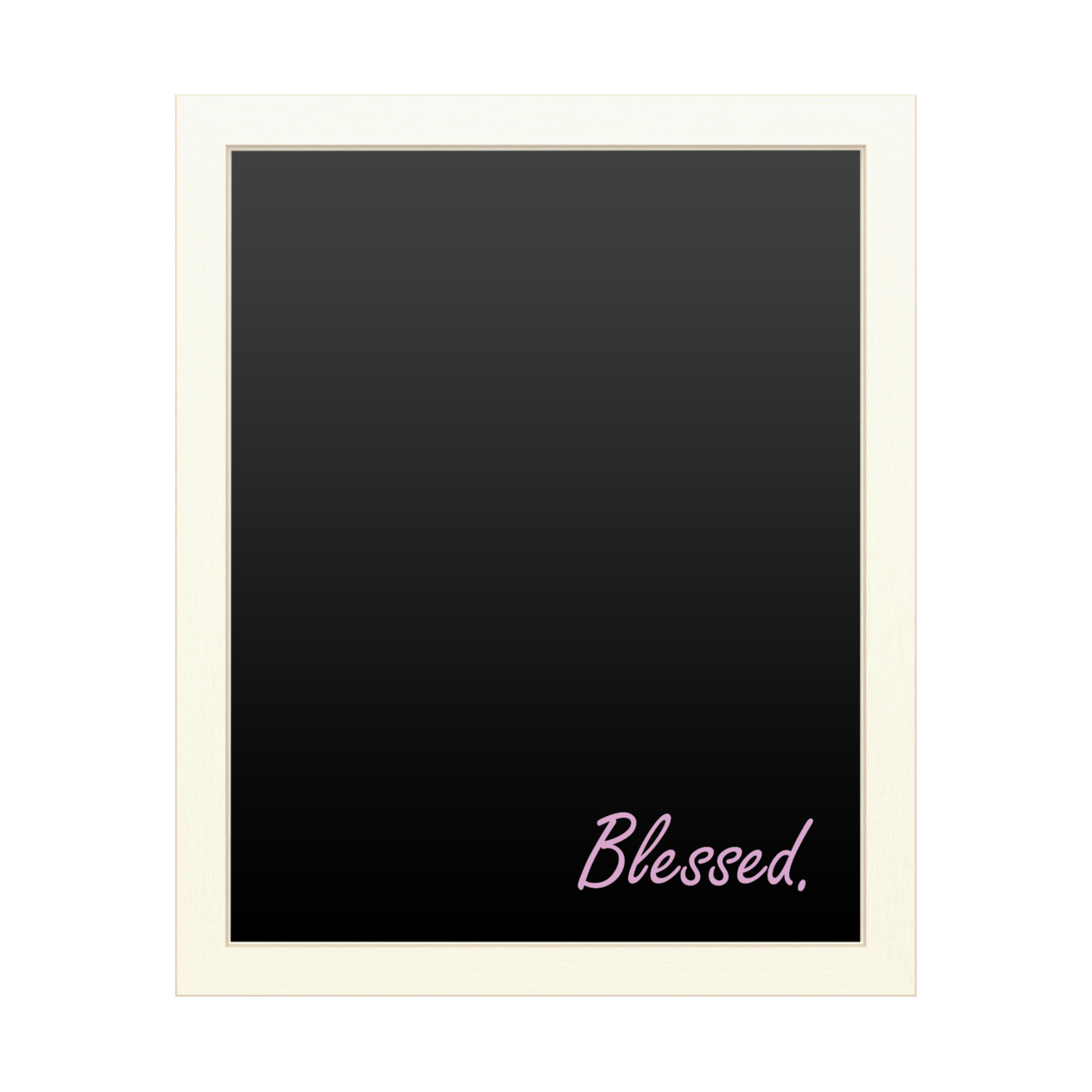 16 X 20 Chalk Board With Printed Artwork - Blessed Script Pink White Board - Ready To Hang Chalkboard