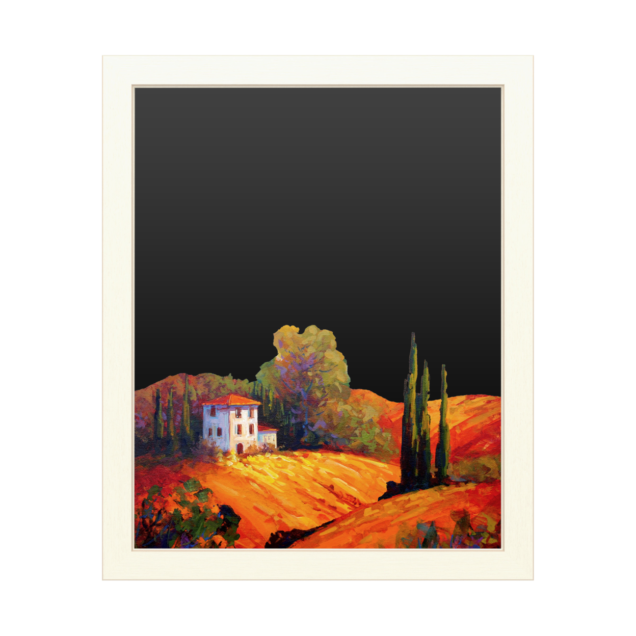 16 X 20 Chalk Board With Printed Artwork - Marion Rose Tuscan Villa Evening White Board - Ready To Hang Chalkboard