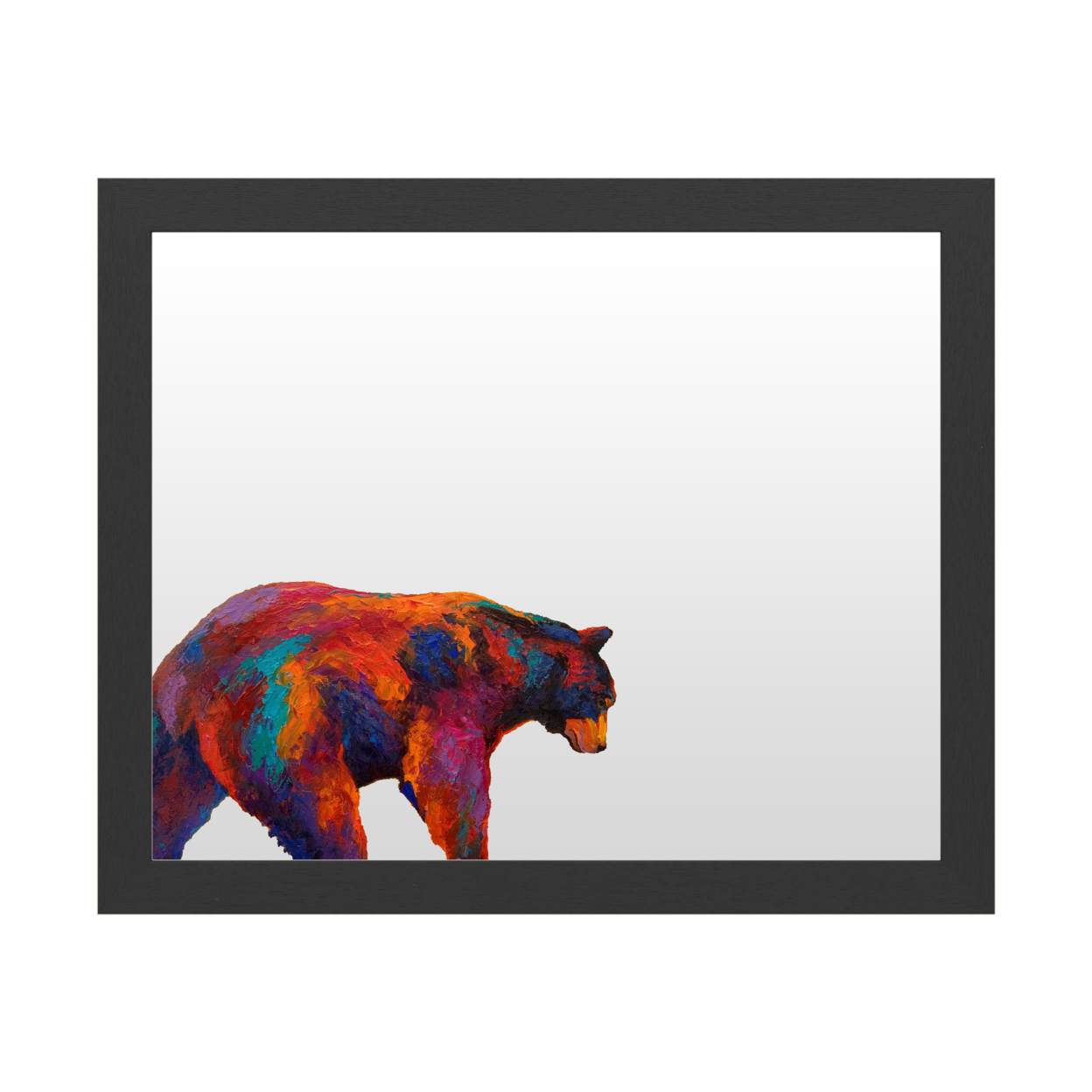 Dry Erase 16 X 20 Marker Board With Printed Artwork - Marion Rose Daily Rounds Black Bear White Board - Ready To Hang