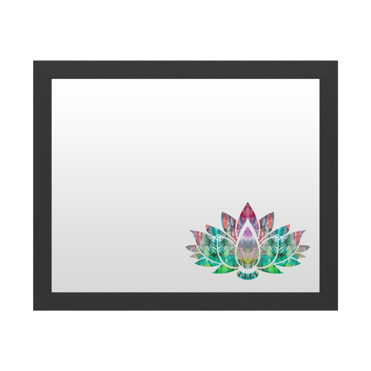 Dry Erase 16 X 20 Marker Board With Printed Artwork - Dean Russo Lotus Flower White Board - Ready To Hang
