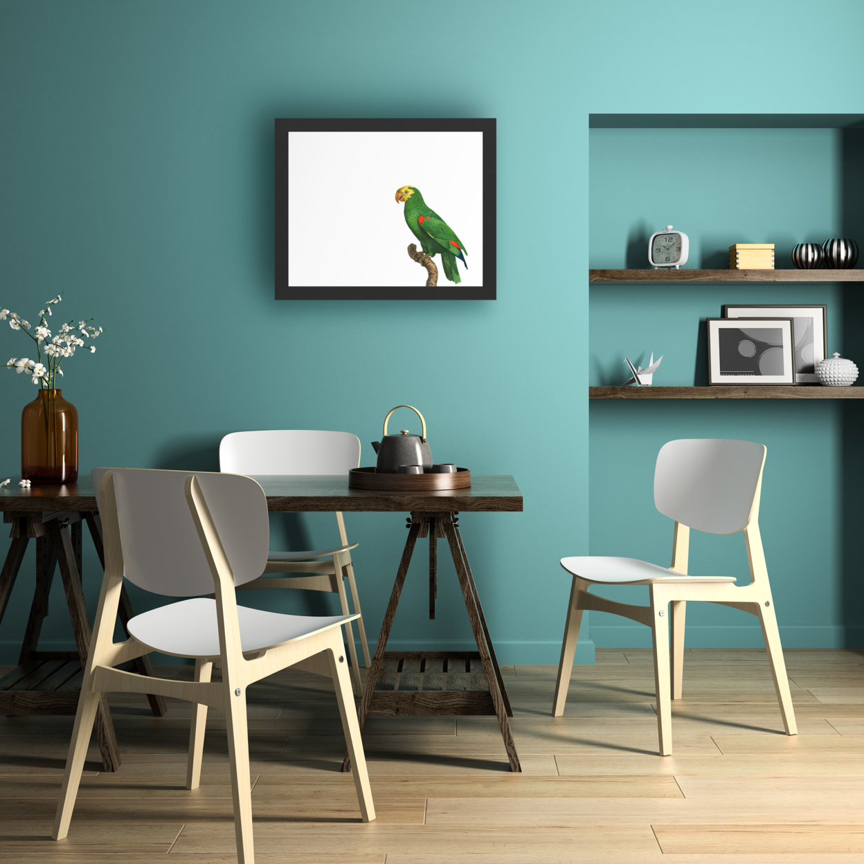 Dry Erase 16 X 20 Marker Board With Printed Artwork - Barraband Parrot Of The Tropics Iii White Board - Ready To Hang