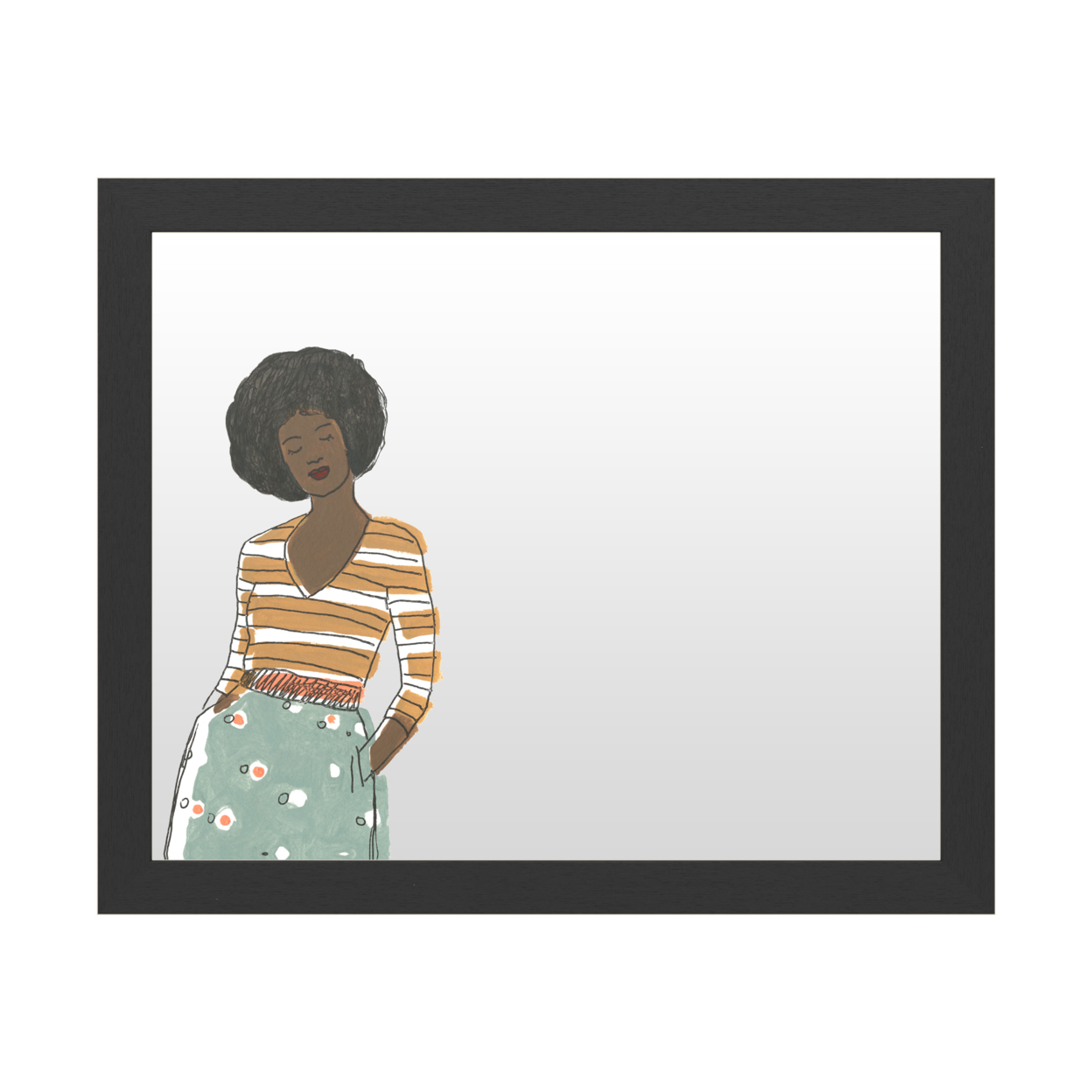 Dry Erase 16 X 20 Marker Board With Printed Artwork - June Erica Vess Fashion Vignette II White Board - Ready To Hang