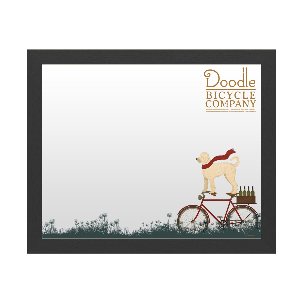 Dry Erase 16 X 20 Marker Board With Printed Artwork - Ryan Fowler White Doodle On Bike Summer White Board - Ready To Hang
