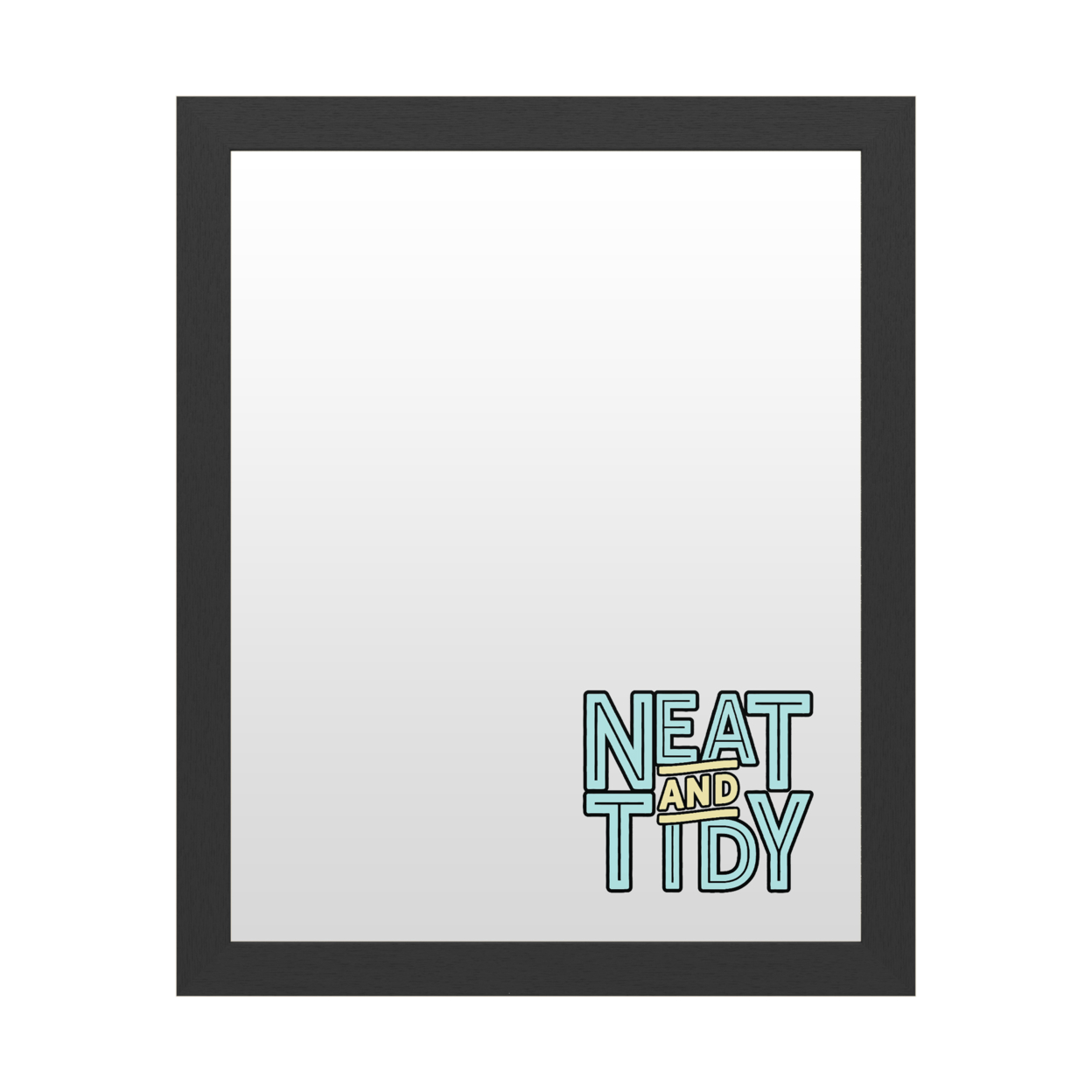 Dry Erase 16 X 20 Marker Board With Printed Artwork - Neat And Tidy Blue White Board - Ready To Hang