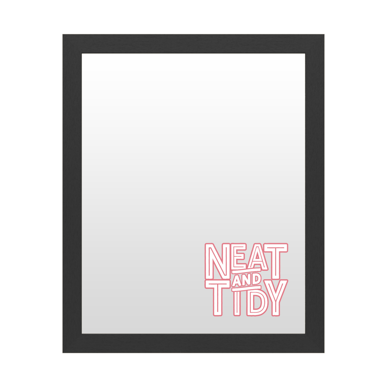 Dry Erase 16 X 20 Marker Board With Printed Artwork - Neat And Tidy Red White Board - Ready To Hang