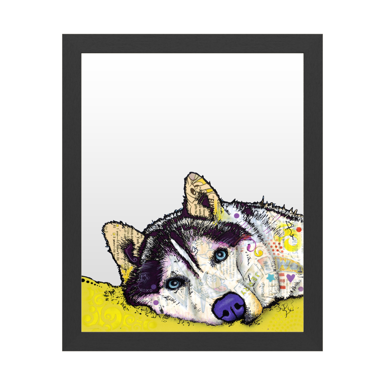 Dry Erase 16 X 20 Marker Board With Printed Artwork - Dean Russo Siberian Husky II White Board - Ready To Hang