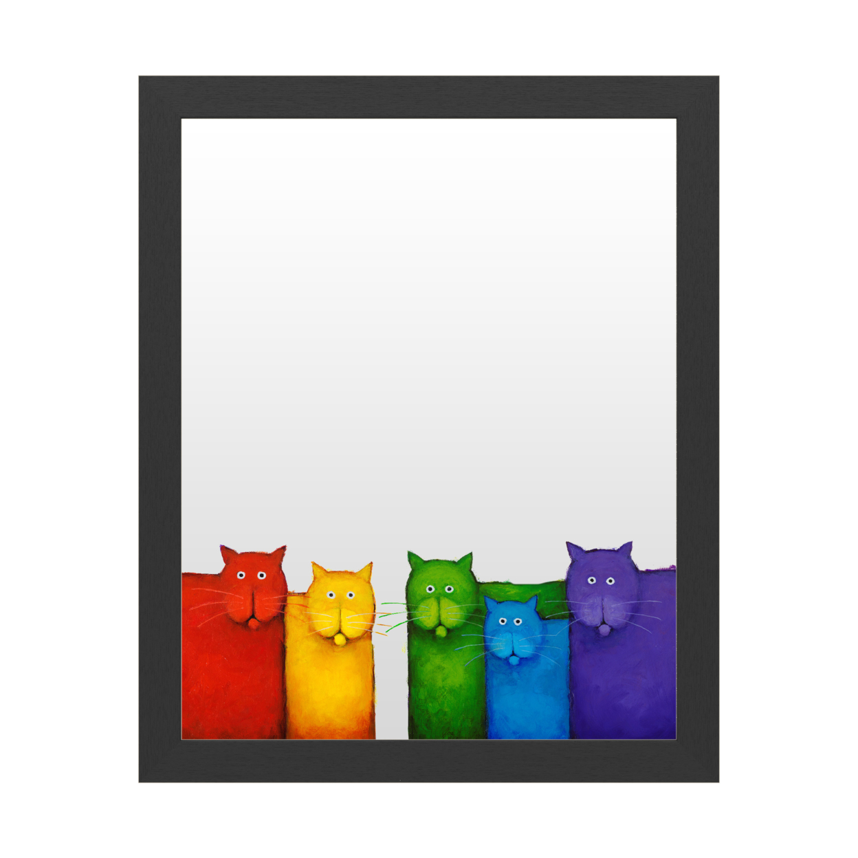 Dry Erase 16 X 20 Marker Board With Printed Artwork - Daniel Patrick Kessler Rainbow Cats White Board - Ready To Hang