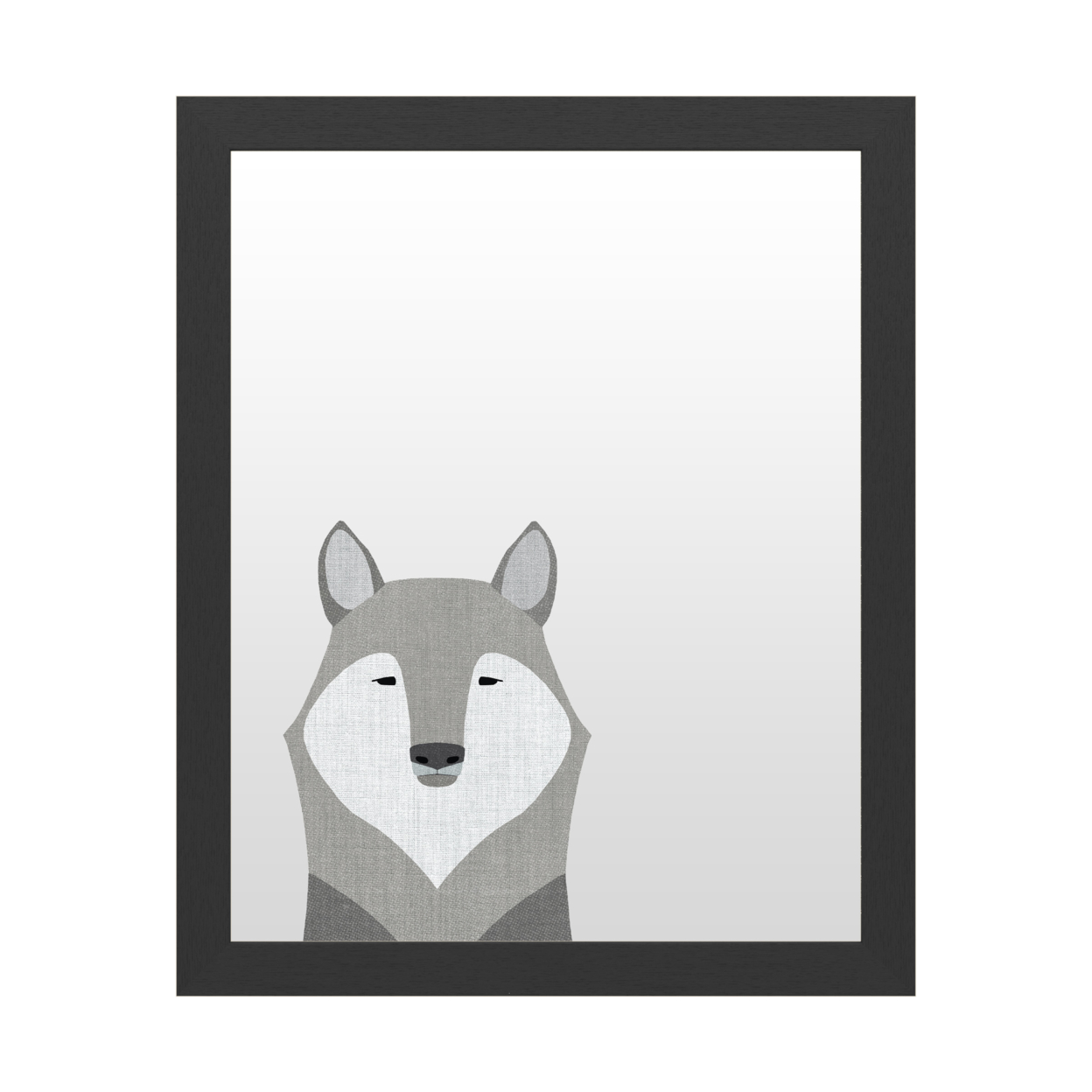Dry Erase 16 X 20 Marker Board With Printed Artwork - Annie Bailey Art Gray Wolf White Board - Ready To Hang