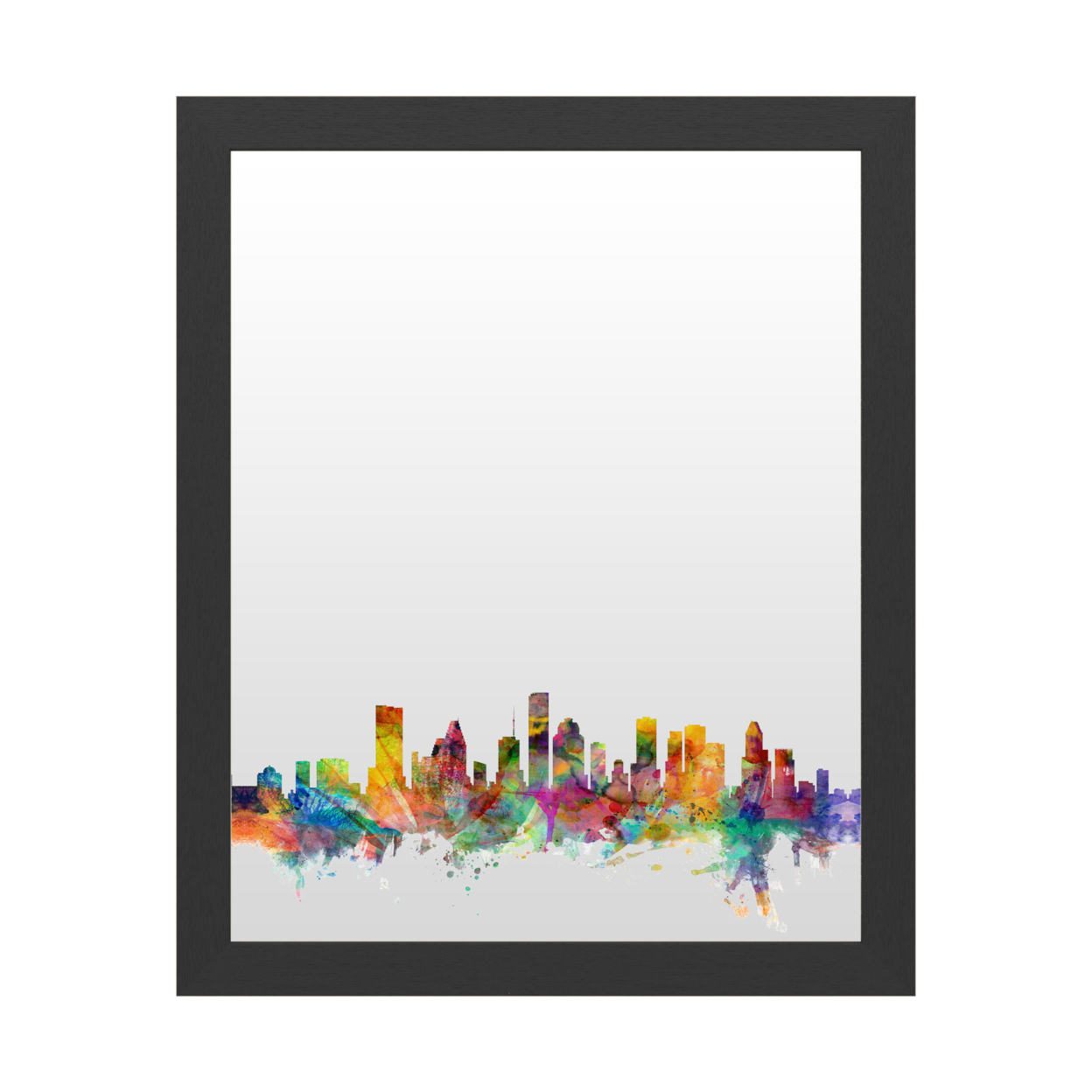 Dry Erase 16 X 20 Marker Board With Printed Artwork - Michael Tompsett Houston Texas Skyline White Board - Ready To Hang
