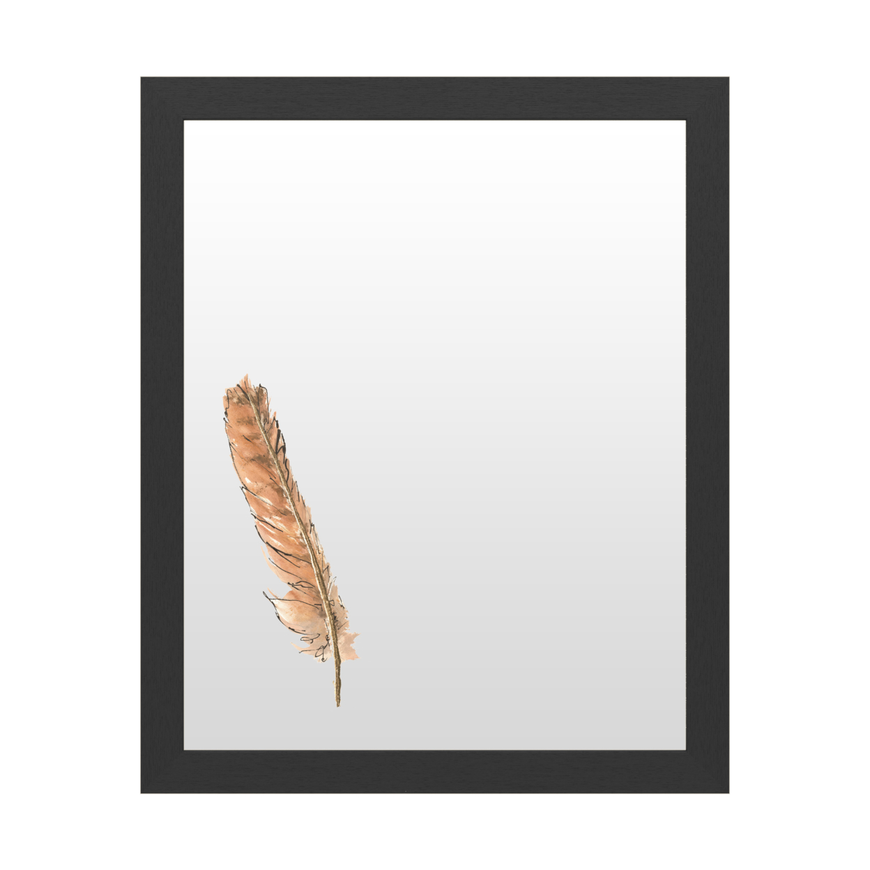 Dry Erase 16 X 20 Marker Board With Printed Artwork - Chris Paschke Gold Feathers Ii White Board - Ready To Hang