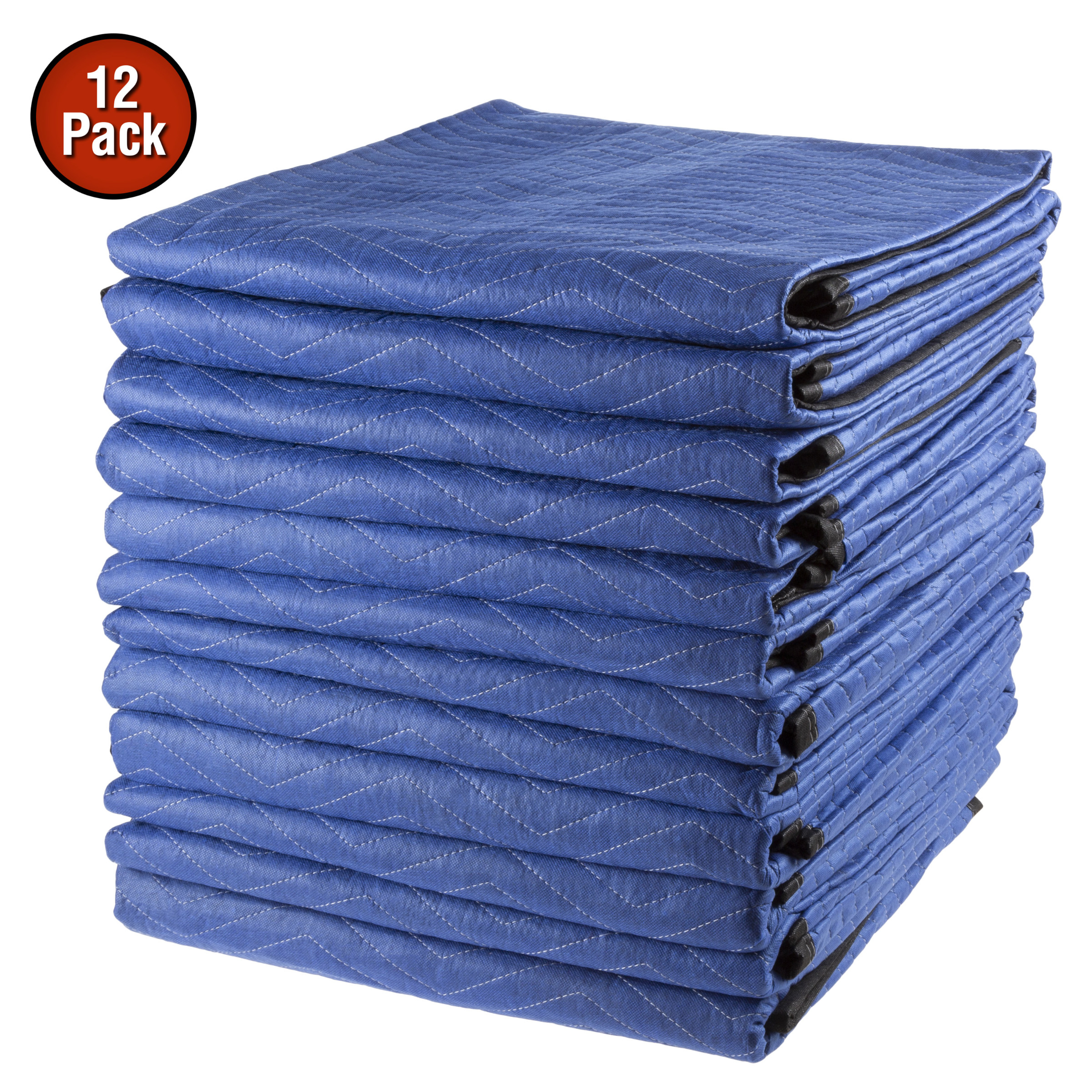 12 Dual Sided Moving Storage Blankets 40 Lb/dz Quilted Padded Protection 1 Dozen 80 X 72 Inch