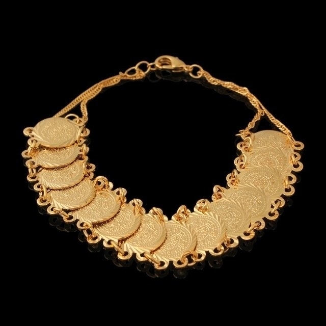 18k Gold Filled Coin Bracelet