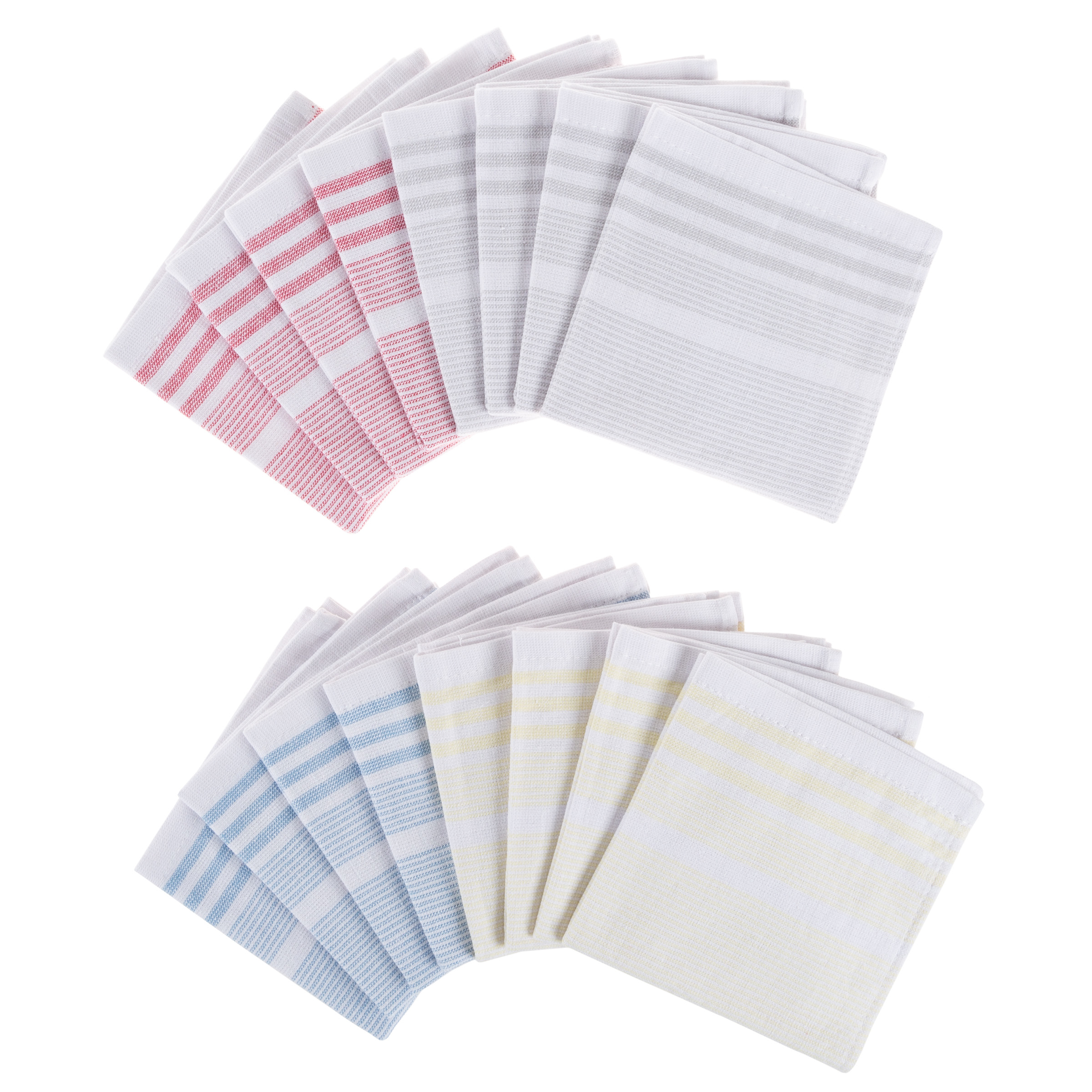 100% Cotton 16 Dish Cloth Or 8 Hand Towel Set Home Decor Matching Kitchen Linens - 16 Pack Dishcloth