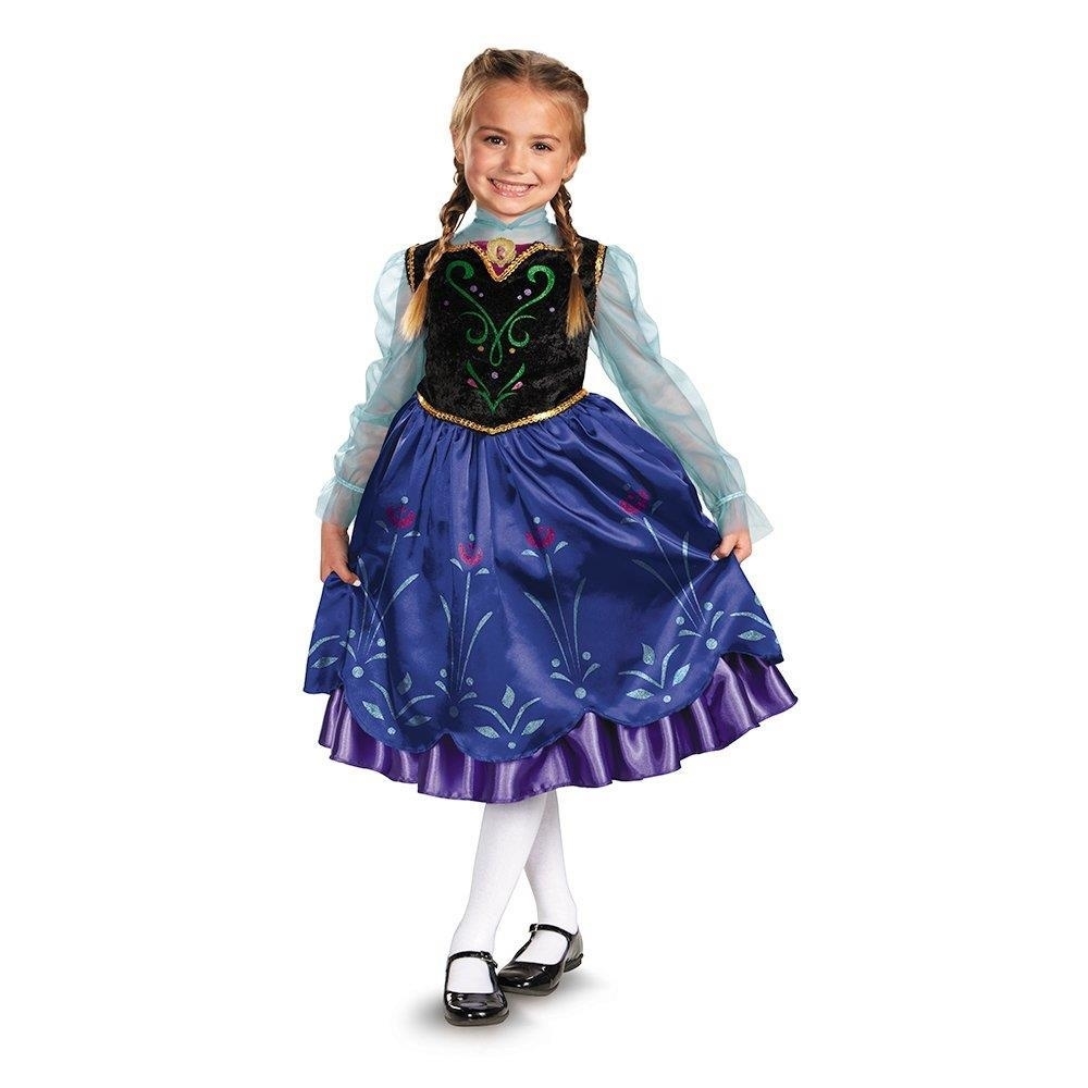 Anna Deluxe Girls Size M 7/8 Licensed Costume Disney Frozen Disguise