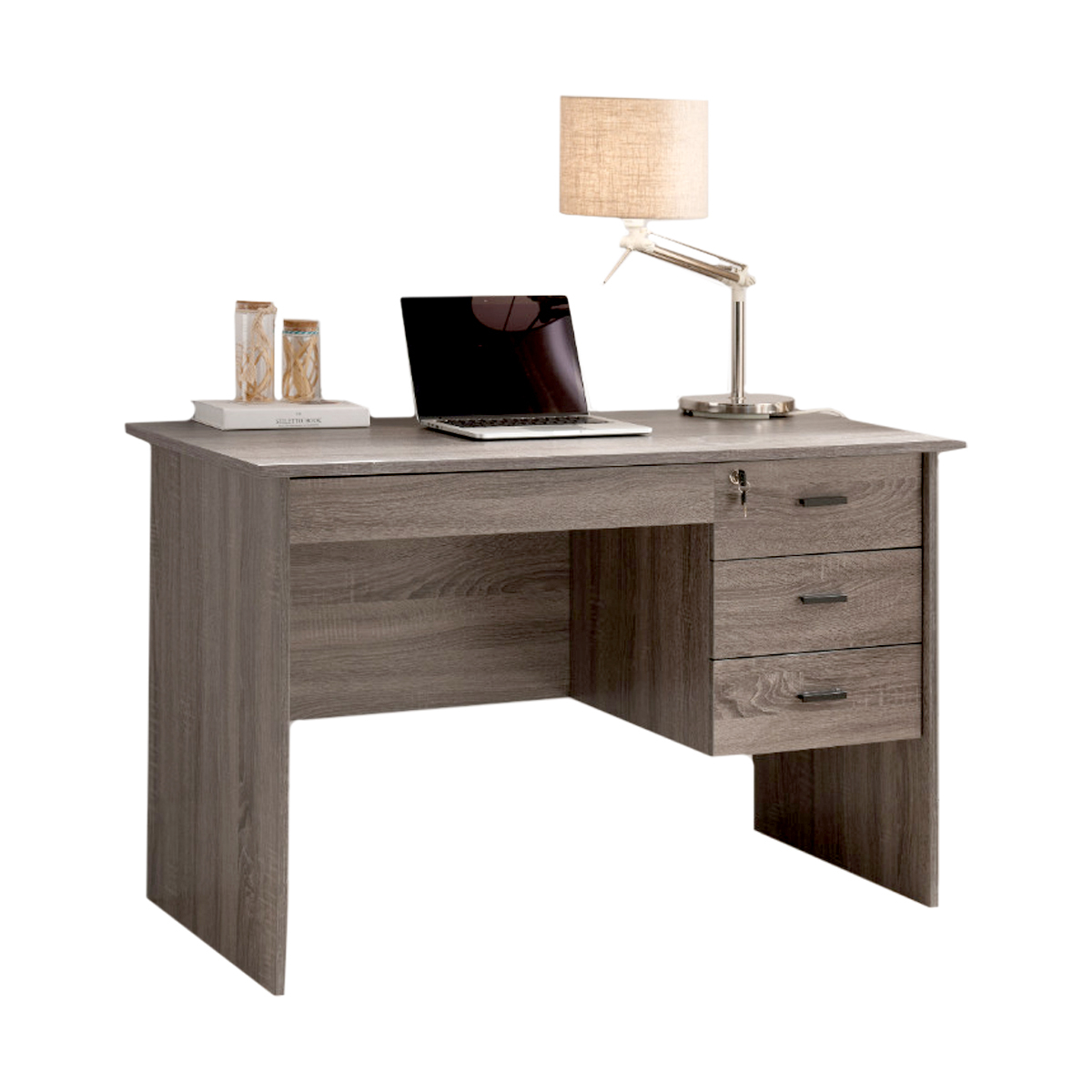 Adorning Contemporary Style Office Desk , Gray- Saltoro Sherpi