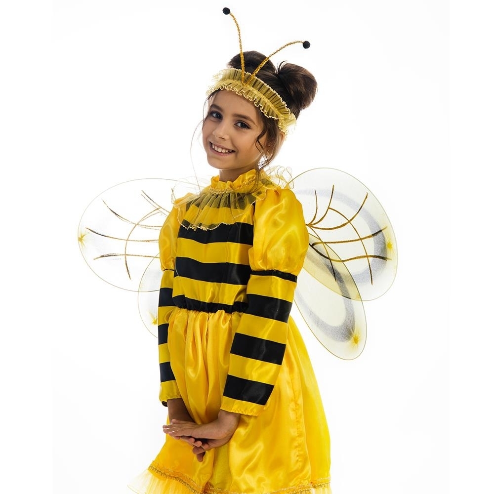 Bumblebee Bee Girls Size XS 2/4 Wings Headband Dress Yellow Costume 5 O'Reet