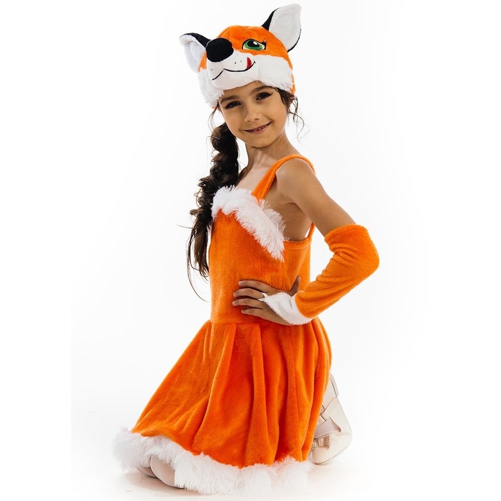 Foxy Fox Dress Girls Size XS 2/4 Plush Costume Orange Tail Headpiece 5 O'Reet