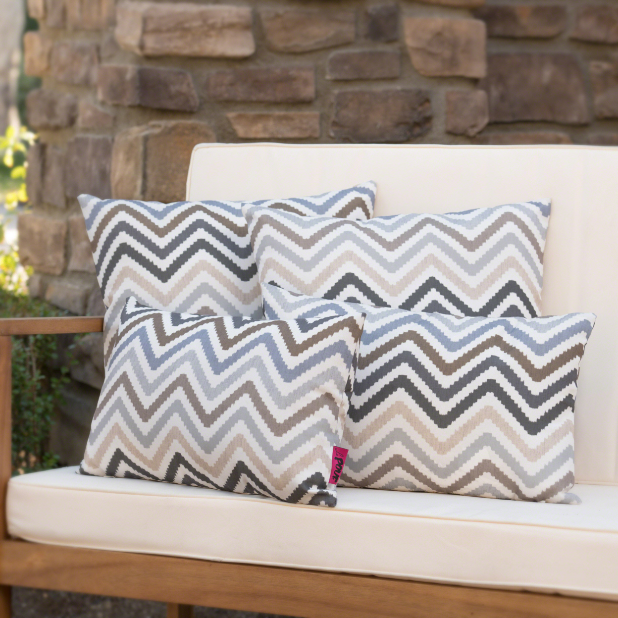 Kimpton OutdoorWater Resistant Tasseled Square And Rectangular Throw Pillows (Set Of 4)