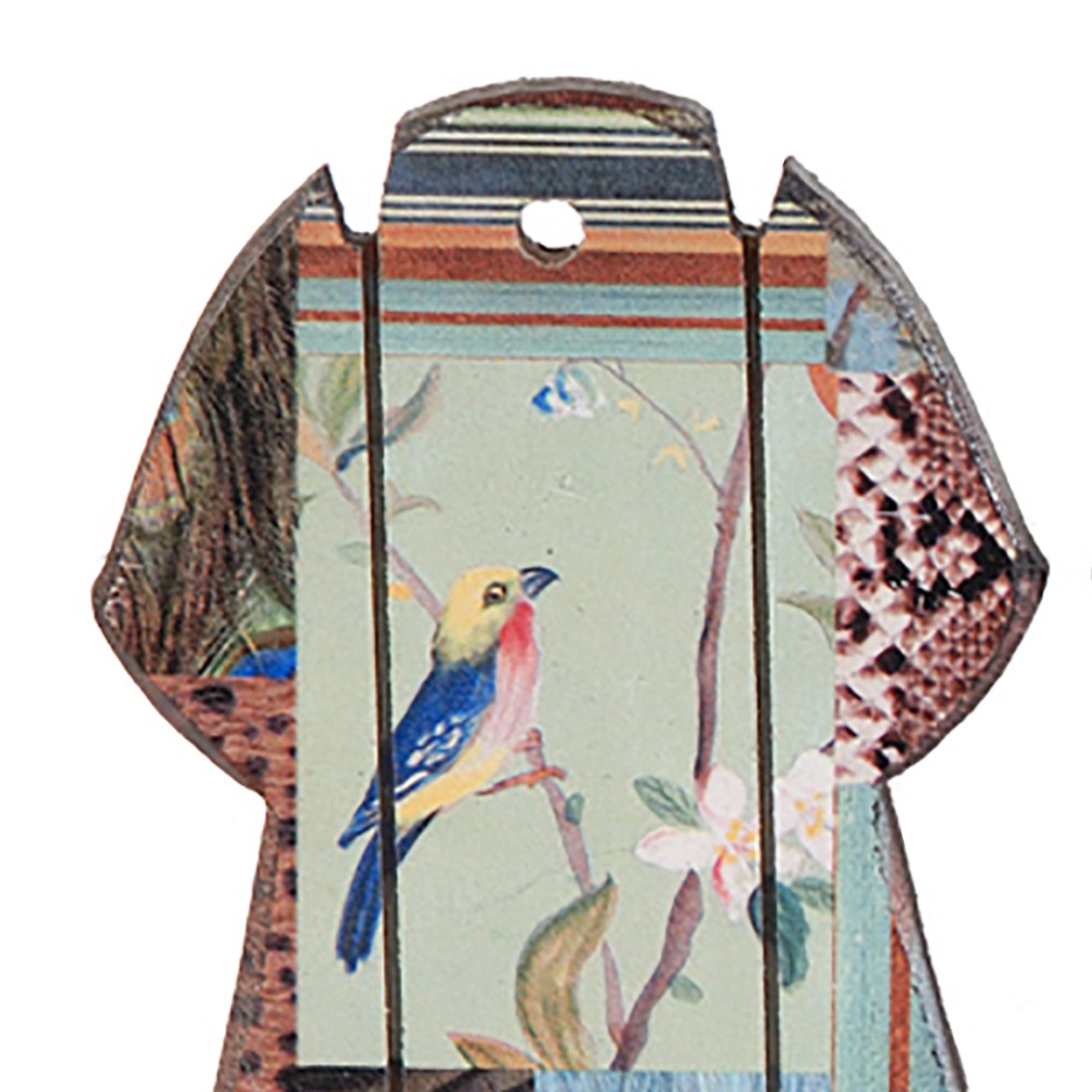 Exotic Bird Print Wall D???cor With Metal Hooks, Set Of 4, Multicolor- Saltoro Sherpi