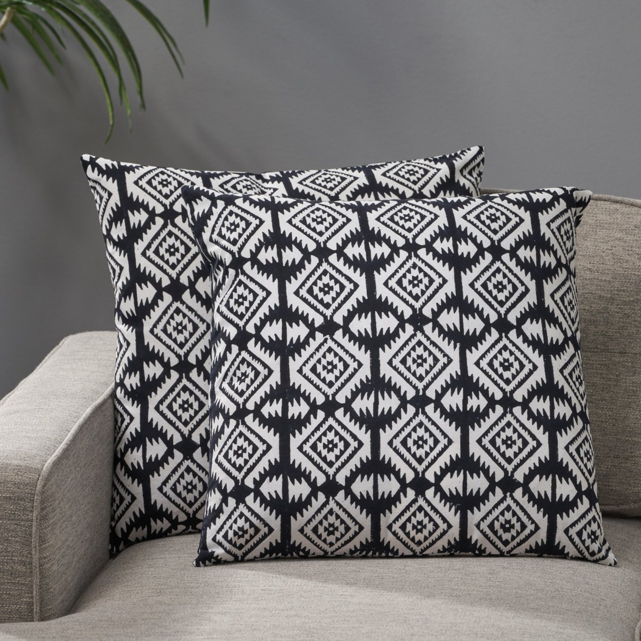 Esther Modern Fabric Throw Pillow Cover (Set Of 2)