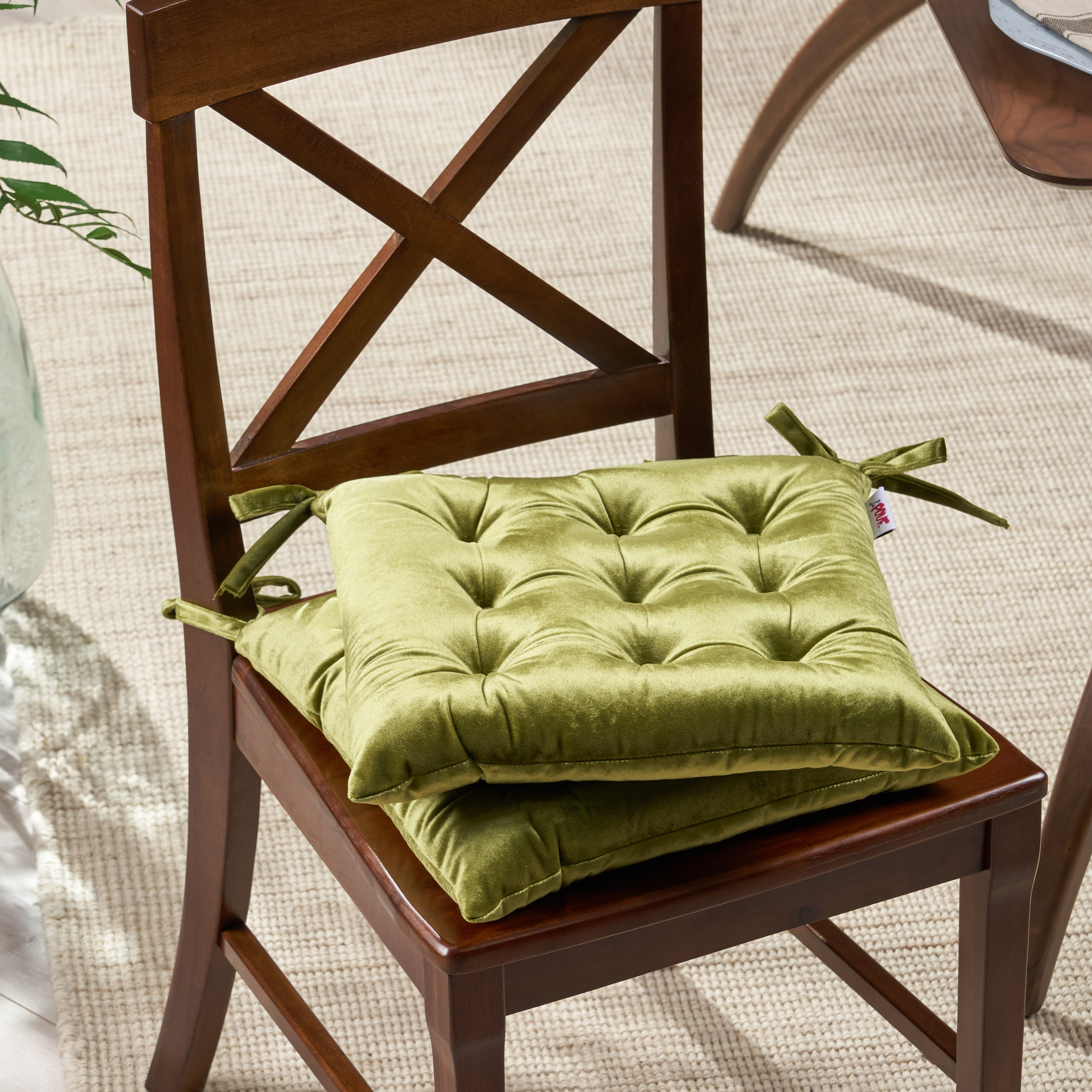 Wallis Tufted Velvet Dining Chair Cushions (Set Of 2) - Sage