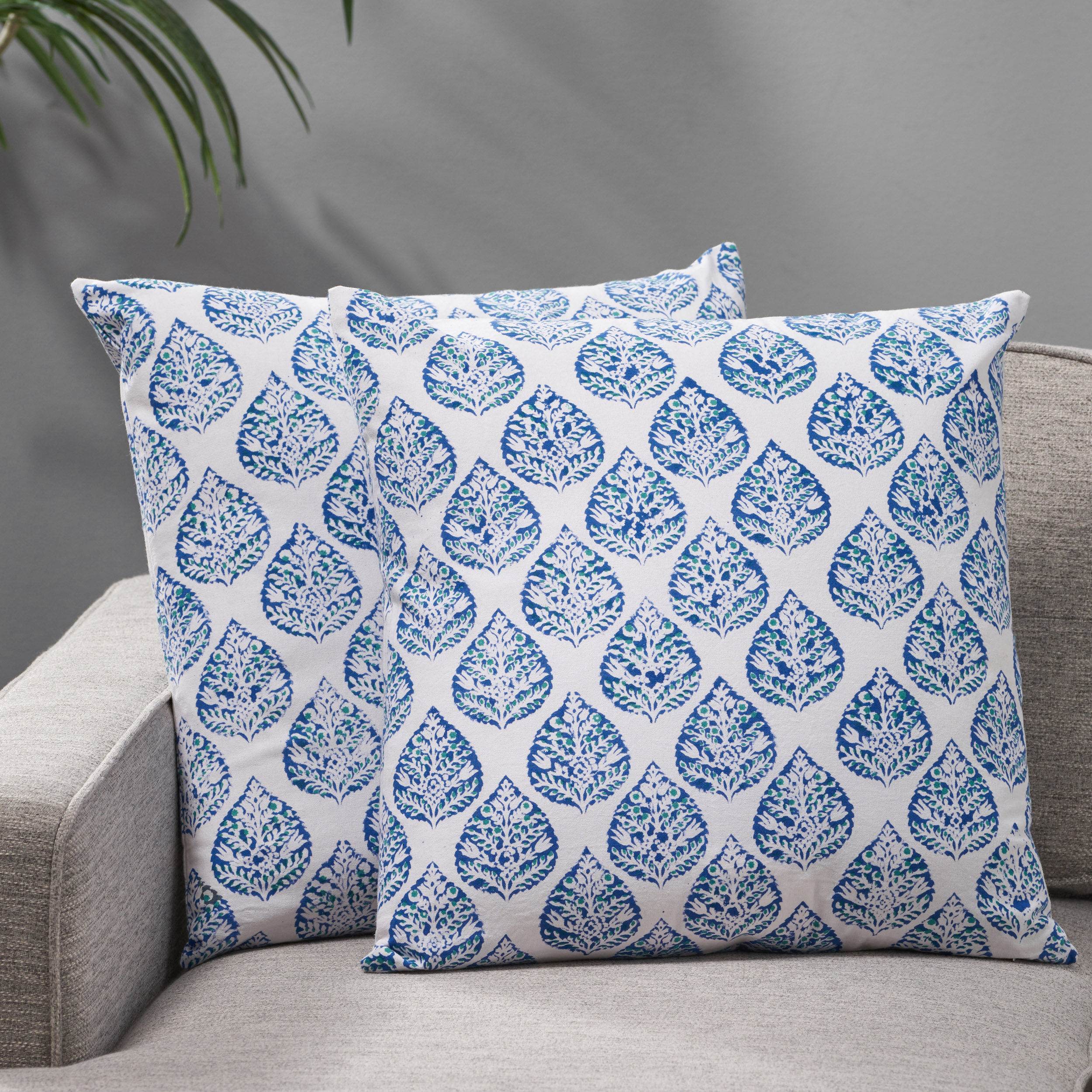 Nicole Modern Fabric Throw Pillow Cover (Set Of 2)