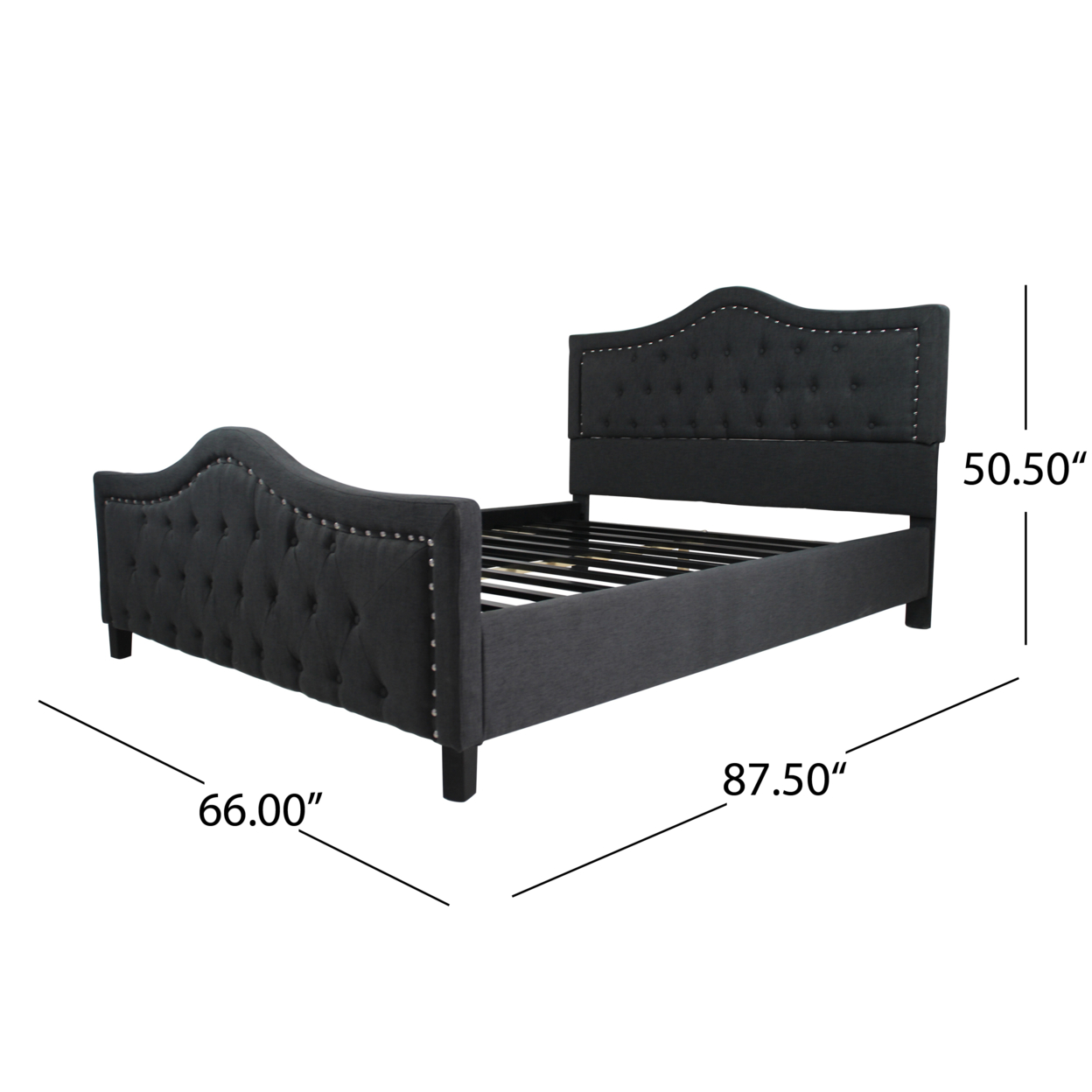 Mason Fully-Upholstered Traditional Queen-Sized Bed Frame