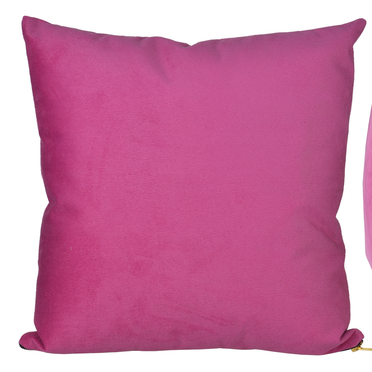 18 X 18 Inch Polyester Cover Pillow With Zipper Opening, Set Of 2, Pink- Saltoro Sherpi