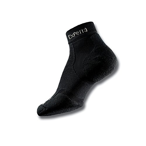 Thorlos Unisex Experia TECHFIT Light Cushion Ankle Socks Black On Black - XCMU-066 Black/black - Black/black, Small