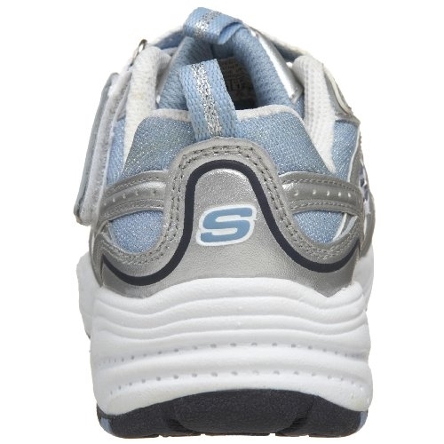 Skechers Good Sports Sneaker (Little Kid/Big Kid) Silver/Light Blue - Silver/Light Blue, 1 M US Little Kid