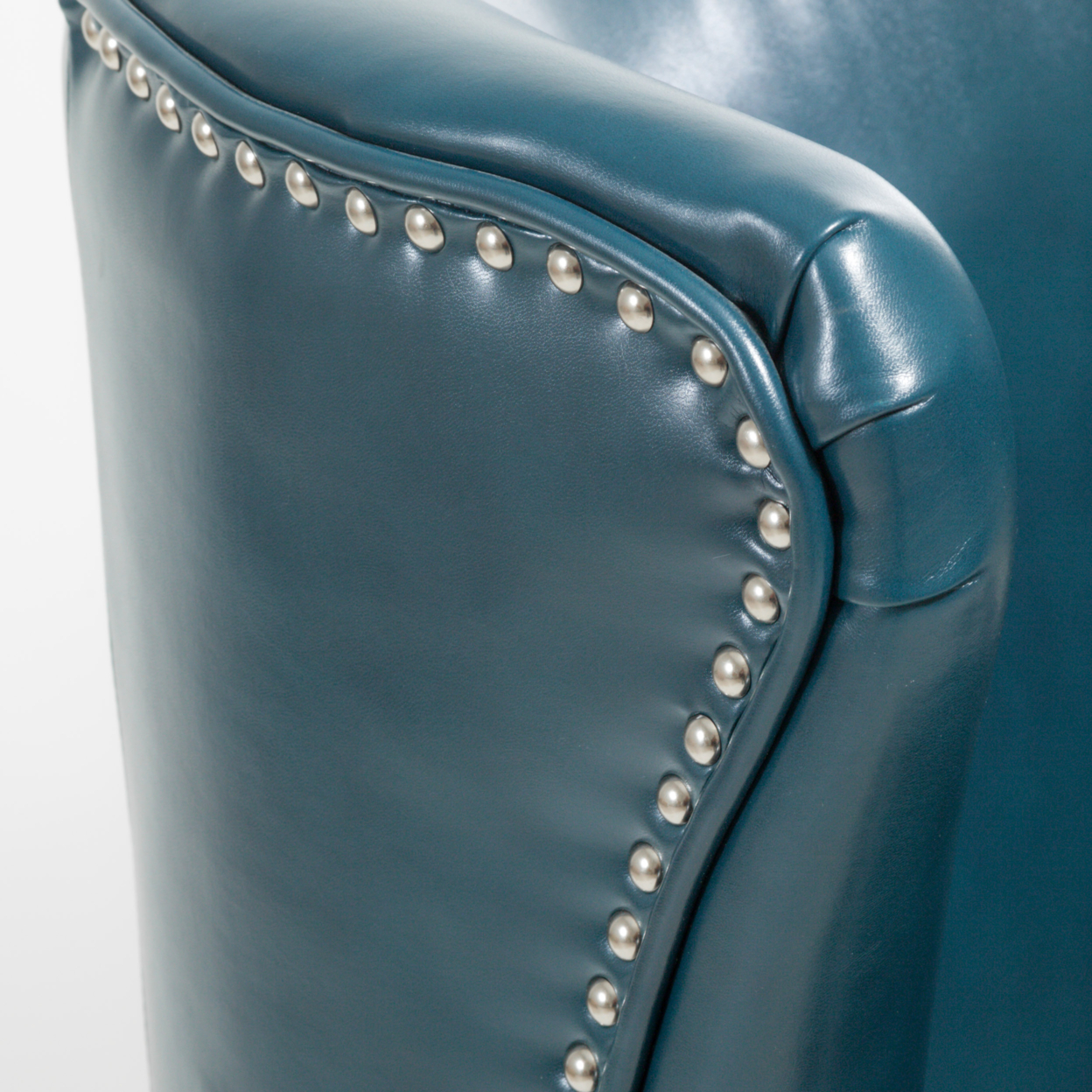 Jameson Tall Wingback Leather Club Chair - Teal