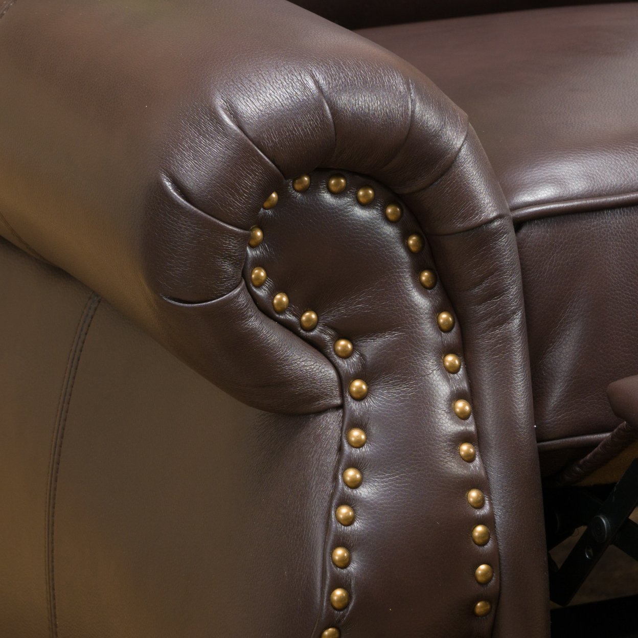 Jasmine PU Leather Recliner Club Chair - Brown
