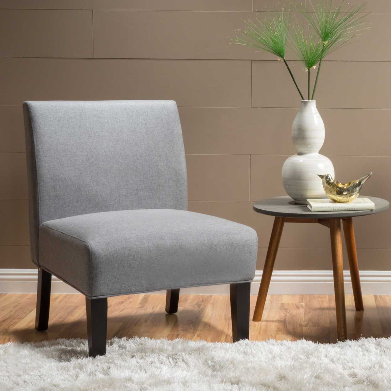 Kendal Fabric Accent Chair - Light Grey