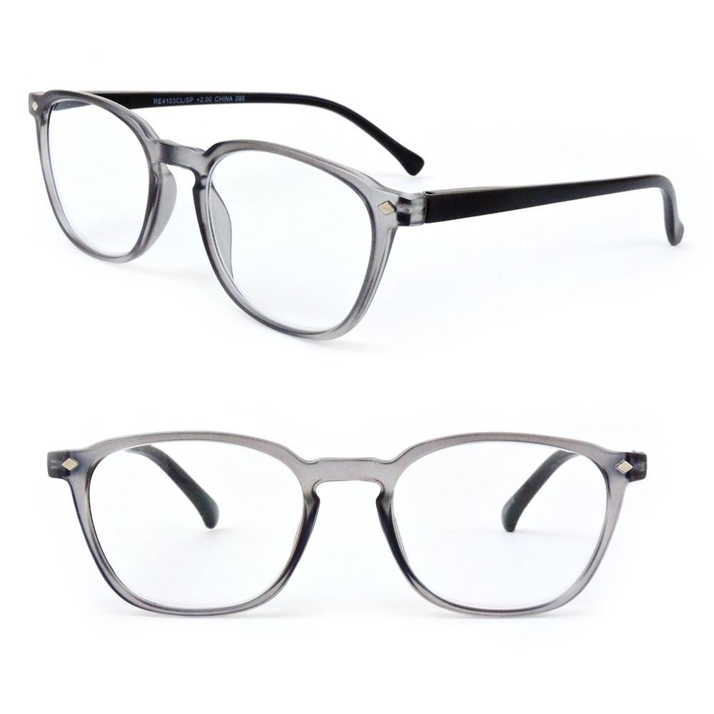 Reading Glasses Fashion Men And Women Readers Spring Hinge Glasses For Reading - Black/Frost, +1.50