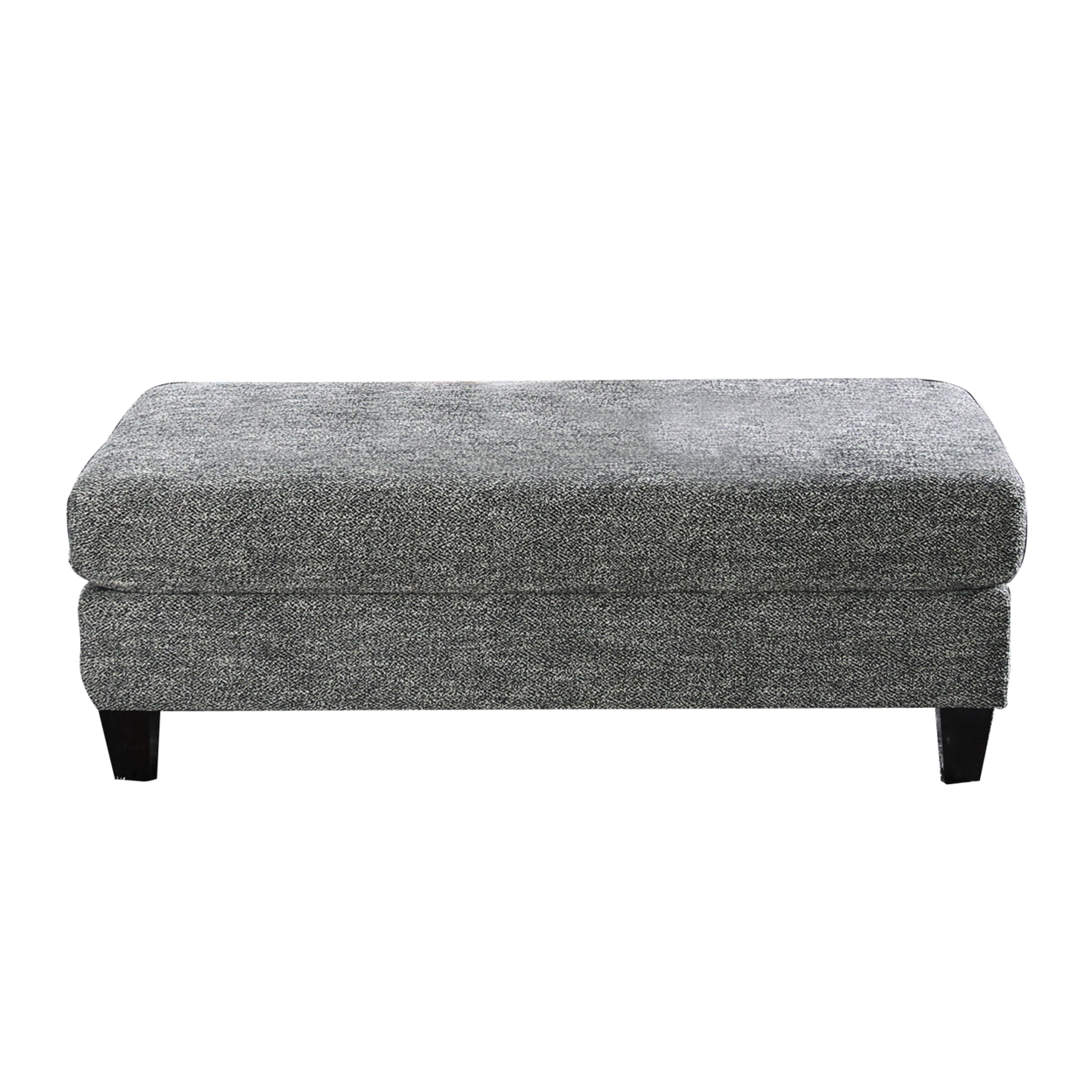 52 Inch Modern Ottoman With Textured Gray Fabric, Plush Foaming