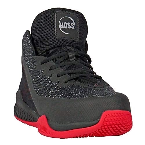 HOSS Men's Rim Fly Composite Toe Work Shoe Black/Red - 50152 BLACK ACTION LEATHER - BLACK ACTION LEATHER, 10.5-M