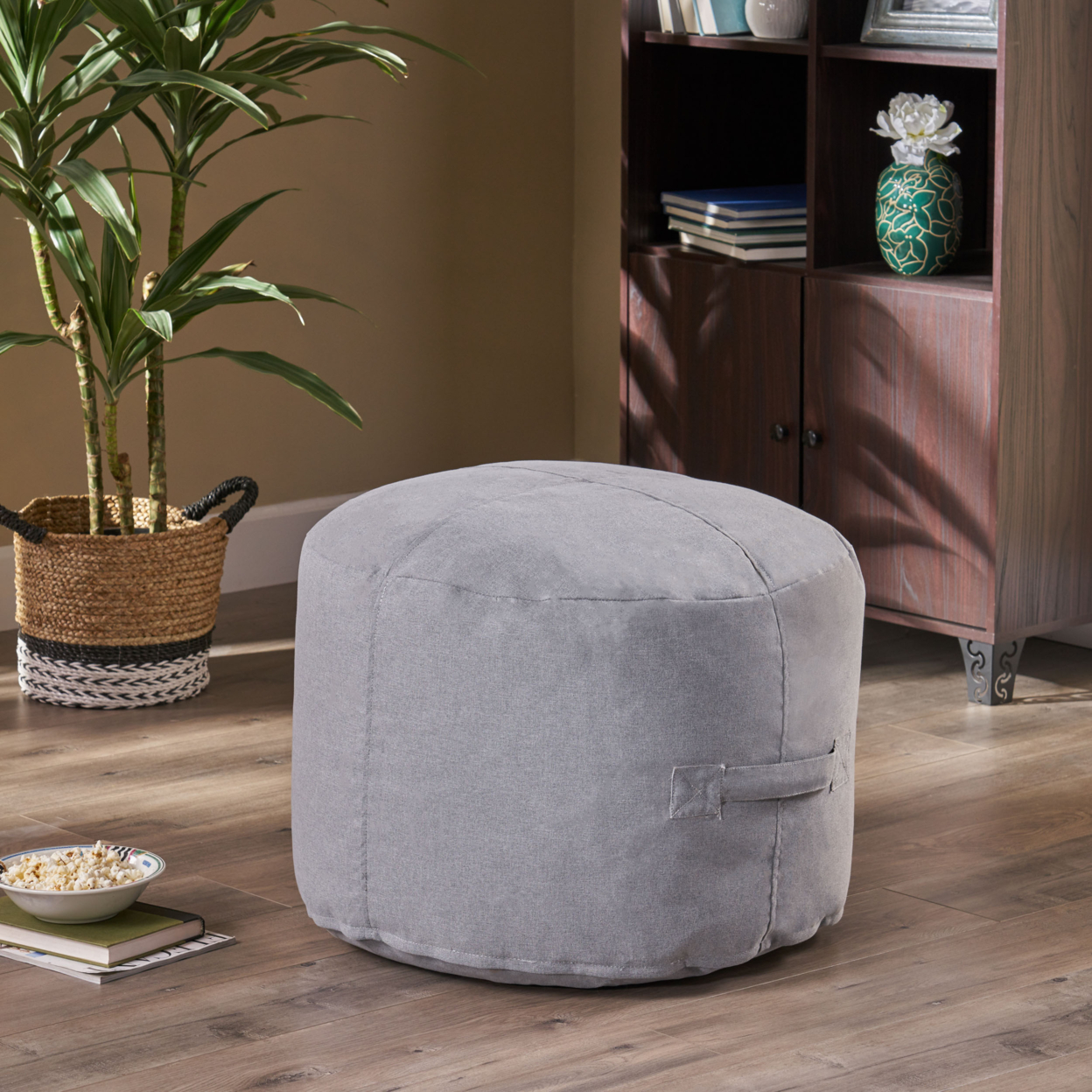Tammy Indoor Water Resistant 2' Ottoman Pouf - Charcoal