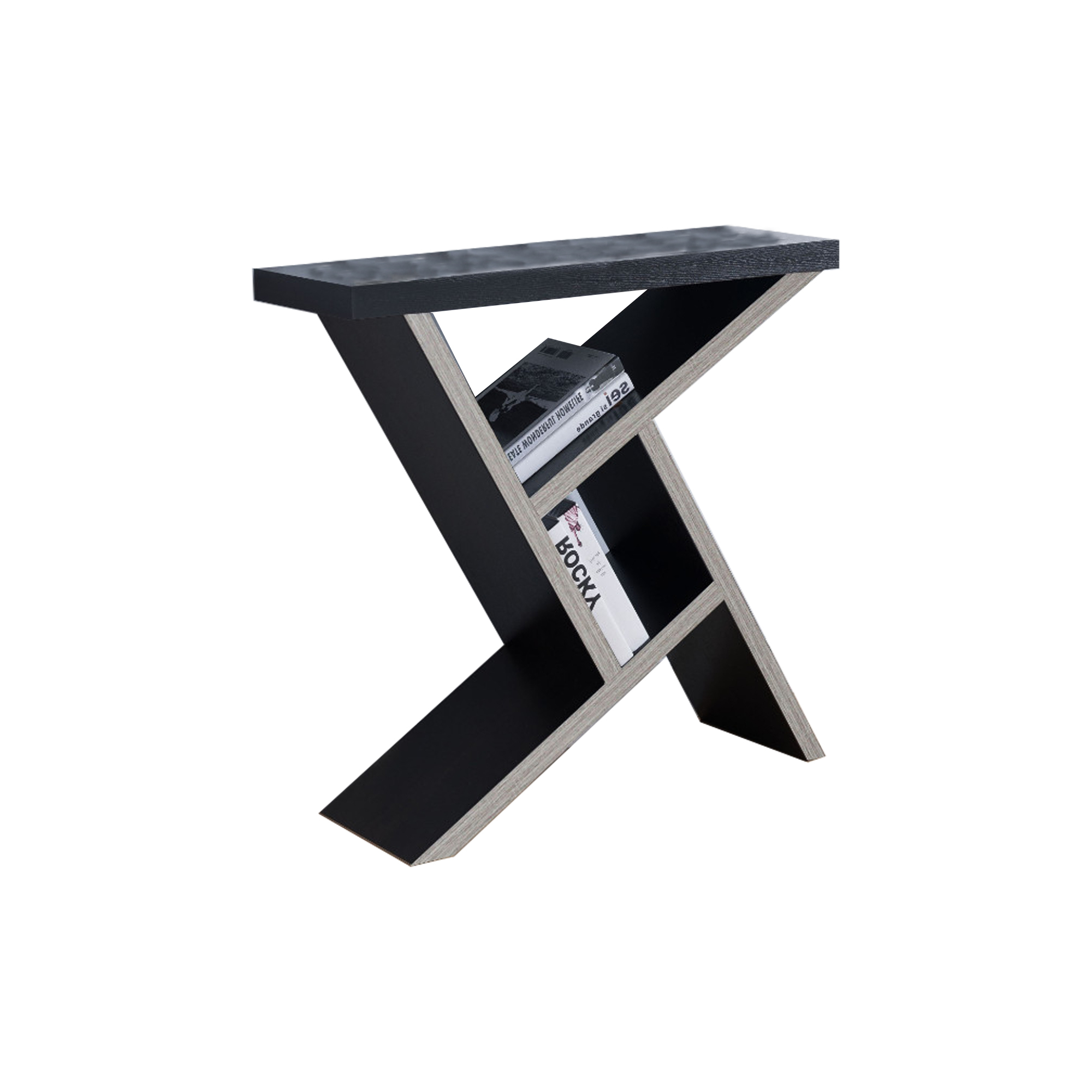 Unique Designed Console Table With Shelf, Dark Brown And Light Brown- Saltoro Sherpi