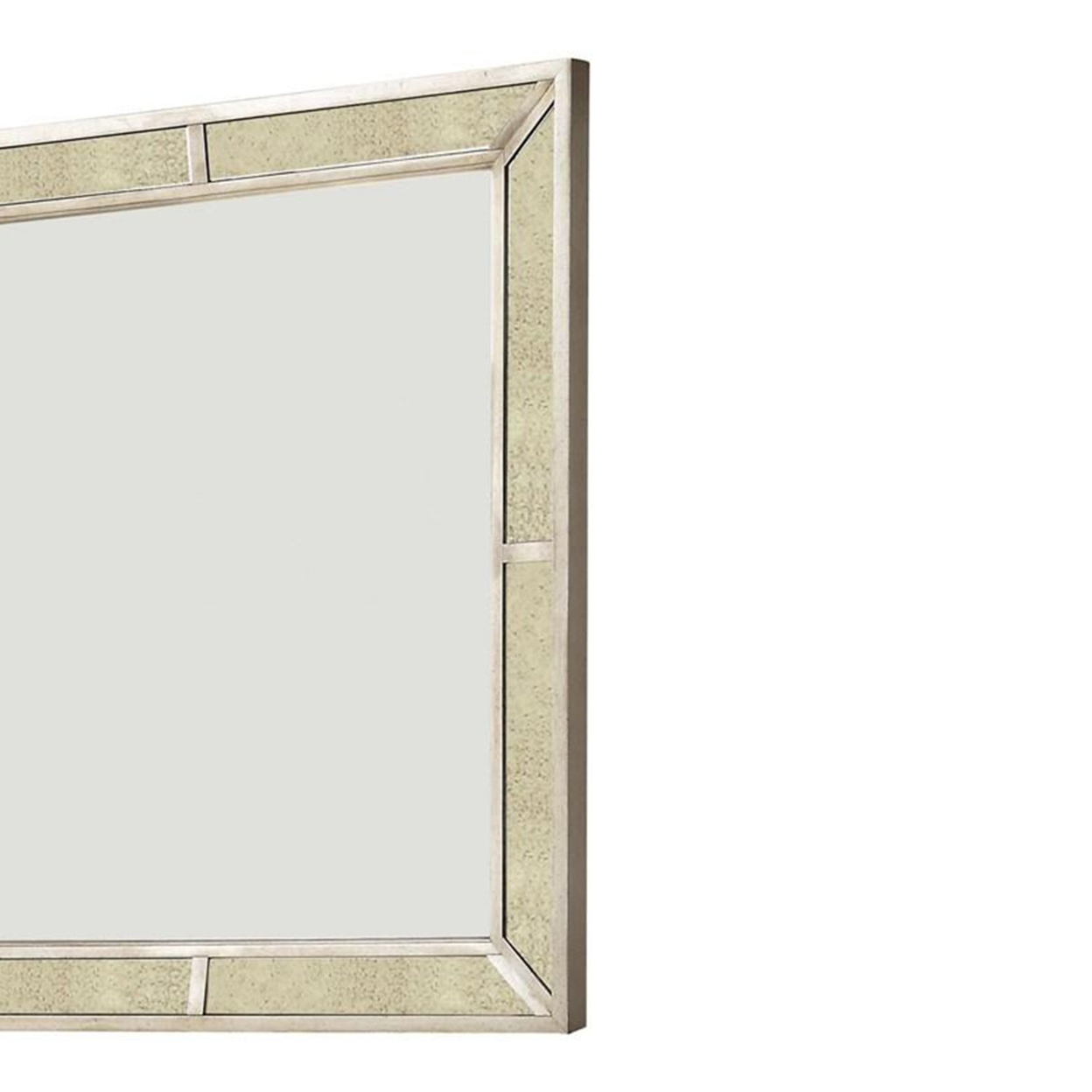 Loraine Modern Victorian Style Mirror , Silver- Saltoro Sherpi