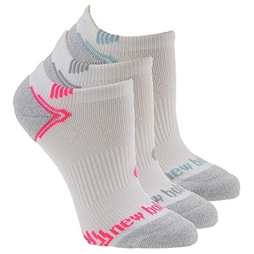 New Balance Unisex-Adult No Show Running Socks- 3 Pair Pack WHITE - WHITE, Shoe Size: 9 - 12.5 Men's/ 10 - 12 Women's (Large)