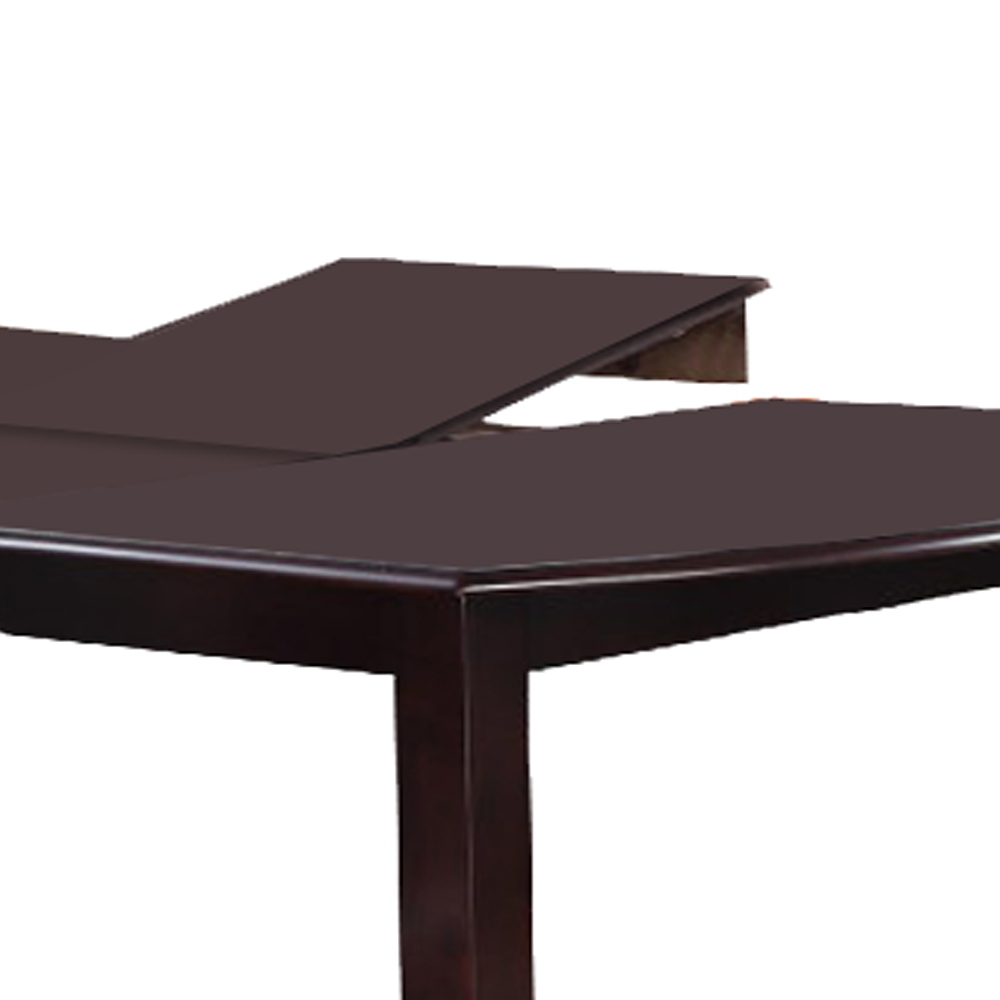 Rectangular Wooden Dining Table With Butterfly Leaf And Tapered Legs, Brown- Saltoro Sherpi