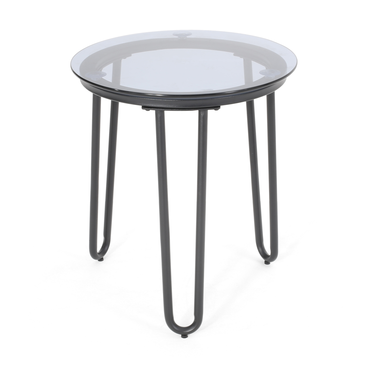 Margot Modern Outdoor Side Table With Tempered Glass Top