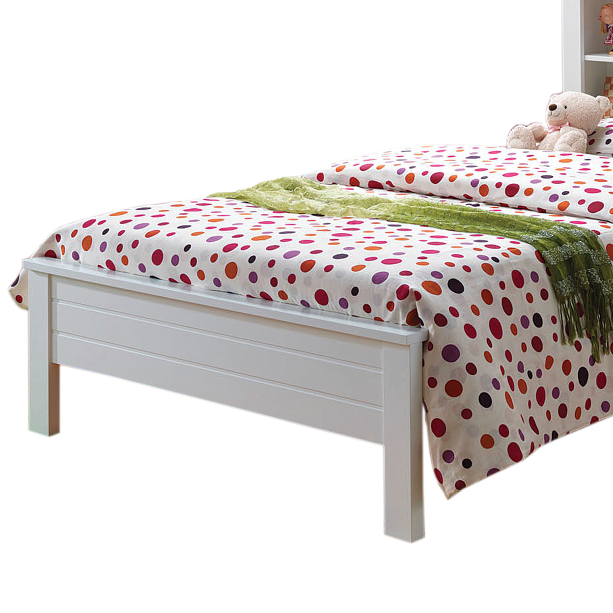 Space Saver Wooden Twin Size Bed With Bookcase Headboard, White- Saltoro Sherpi