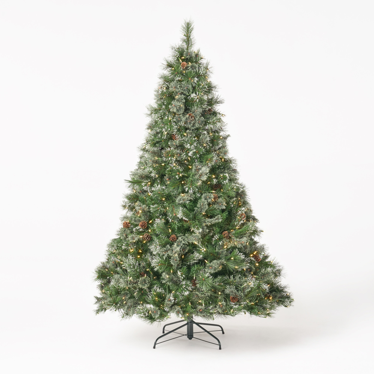 7-foot Cashmere Pine Pre-Lit Clear LED Artificial Christmas Tree - Green + Multicolor Led