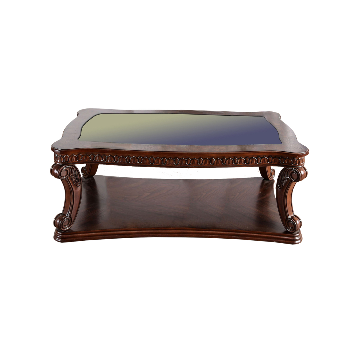 Traditional Coffee Table With Cabriole Legs And Wooden Carving, Brown- Saltoro Sherpi