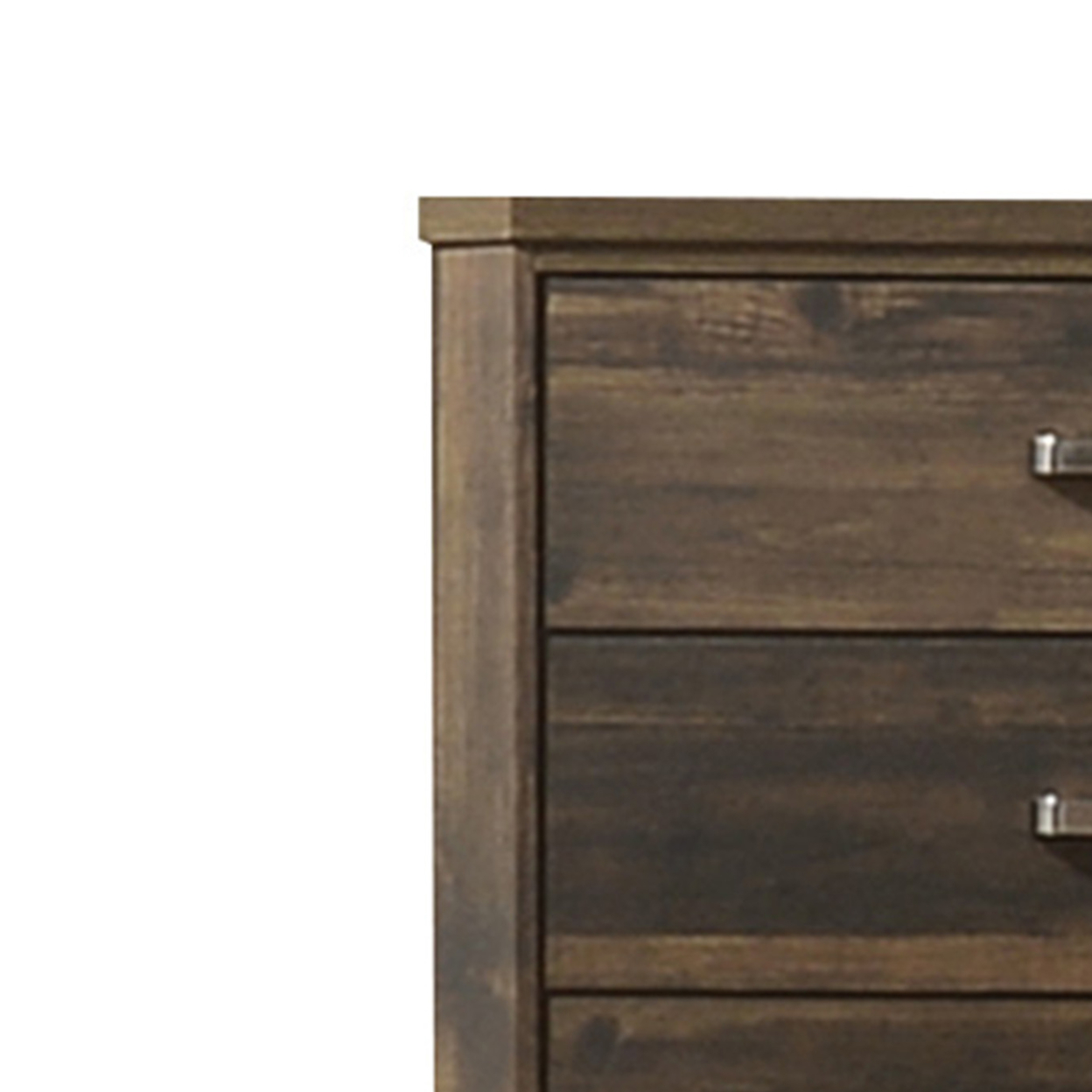 Transitional Style 5 Drawer Wooden Chest With Plinth Base, Brown- Saltoro Sherpi