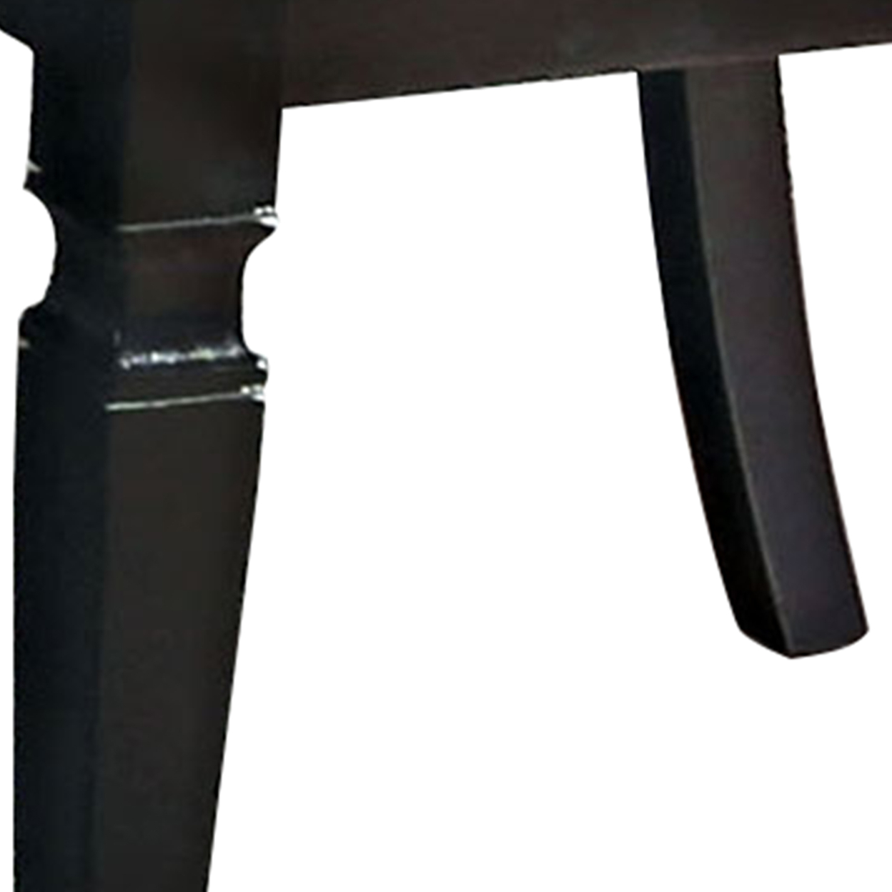 20 Inch Vegan Faux Leather Dining Side Chair, Set Of 2, Silver, Black- Saltoro Sherpi