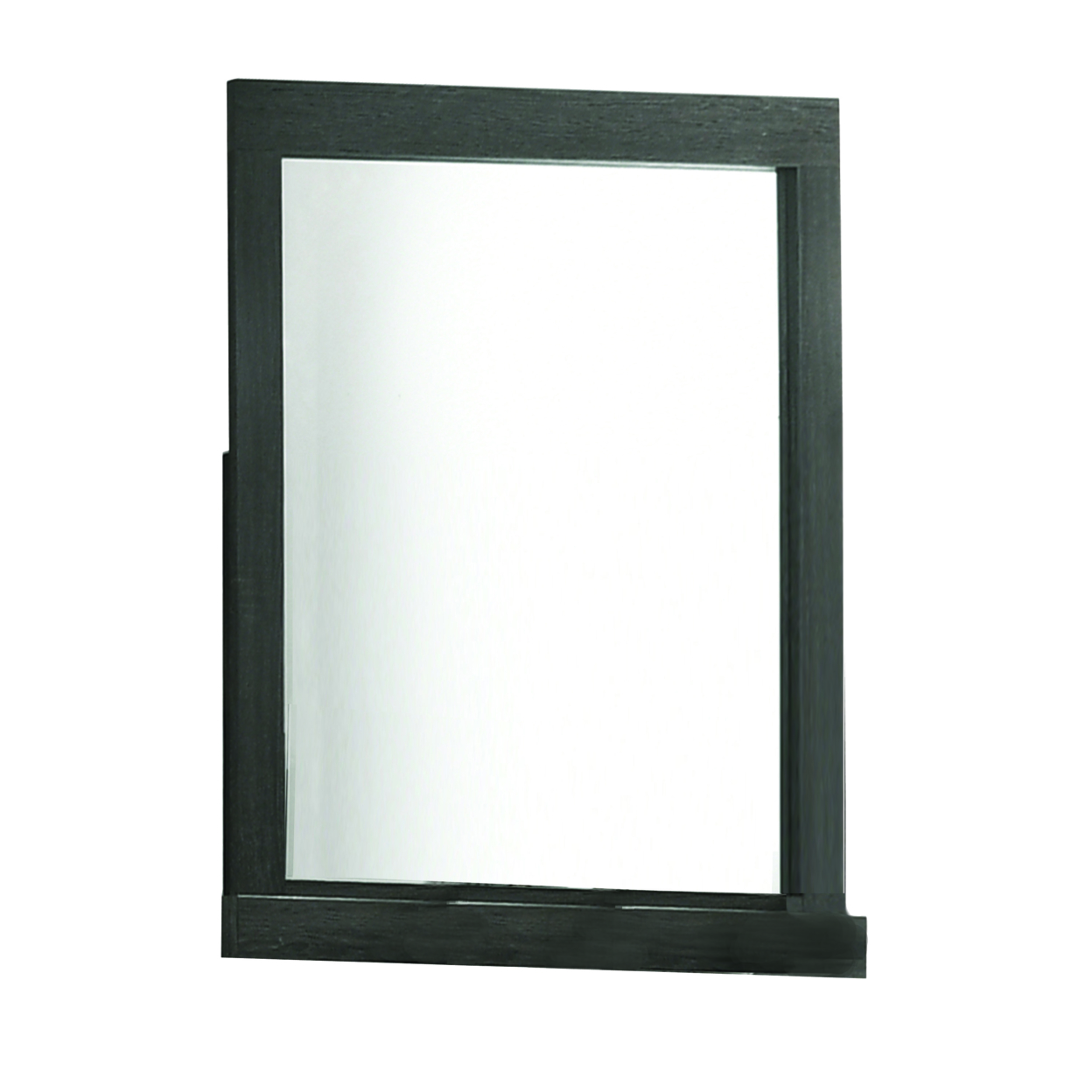 Rectangular Wooden Framed Mirror With Beveled Edge, Gray And Silver- Saltoro Sherpi